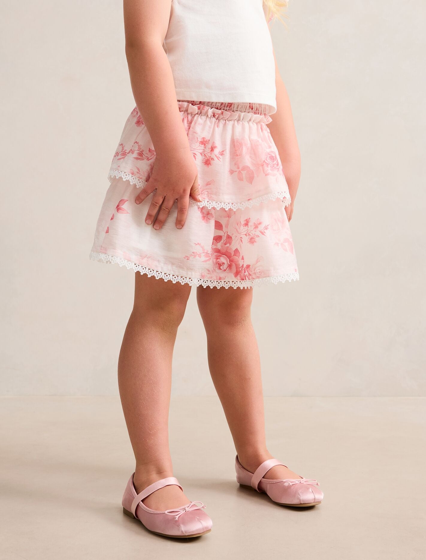 Anastasia Girls Shirred Tiered Skirt Forever New