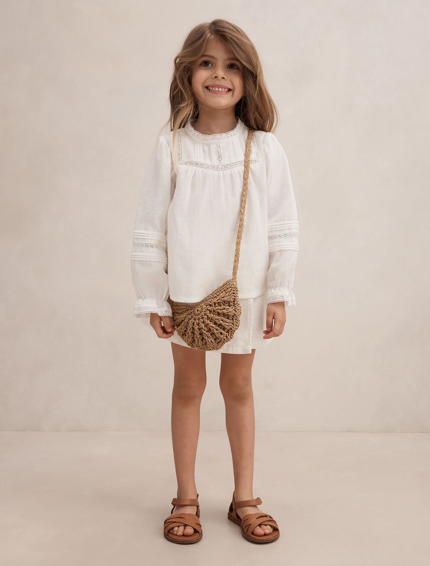 Eloisa Girls Lace Trim Blouse Forever New