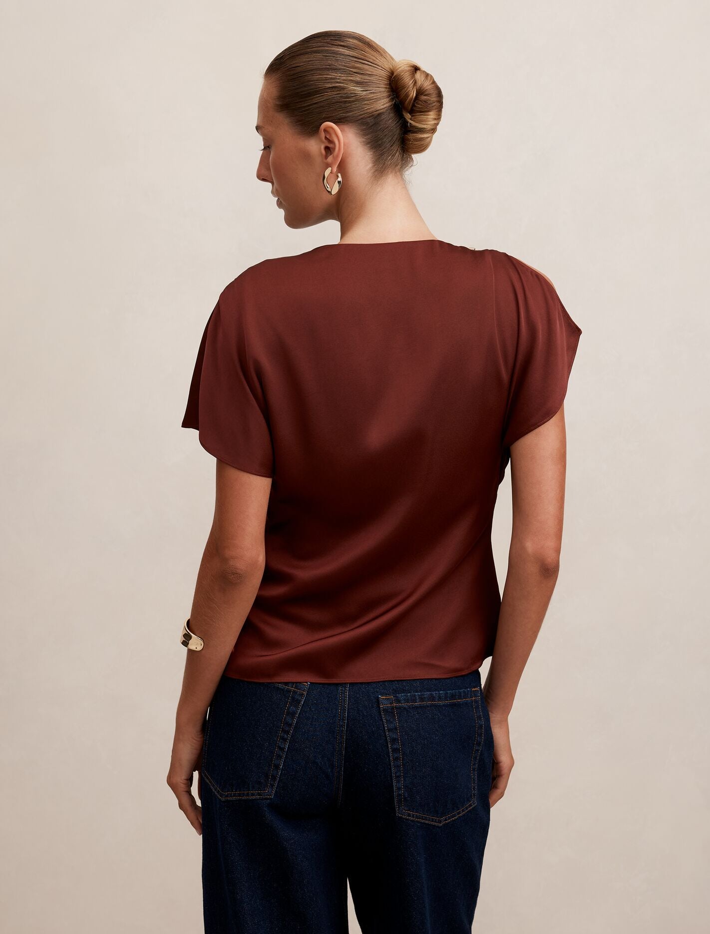 Daya Drape Satin Top Forever New