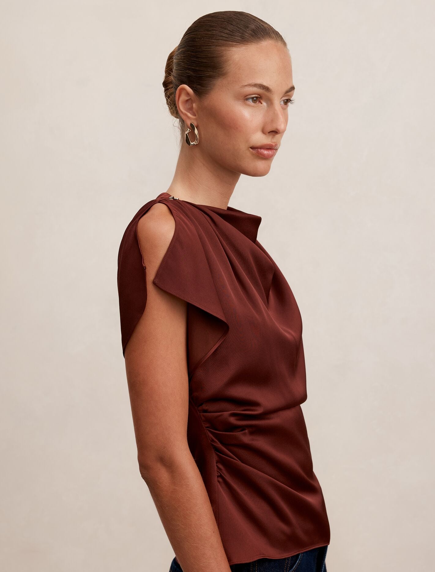 Daya Drape Satin Top Forever New