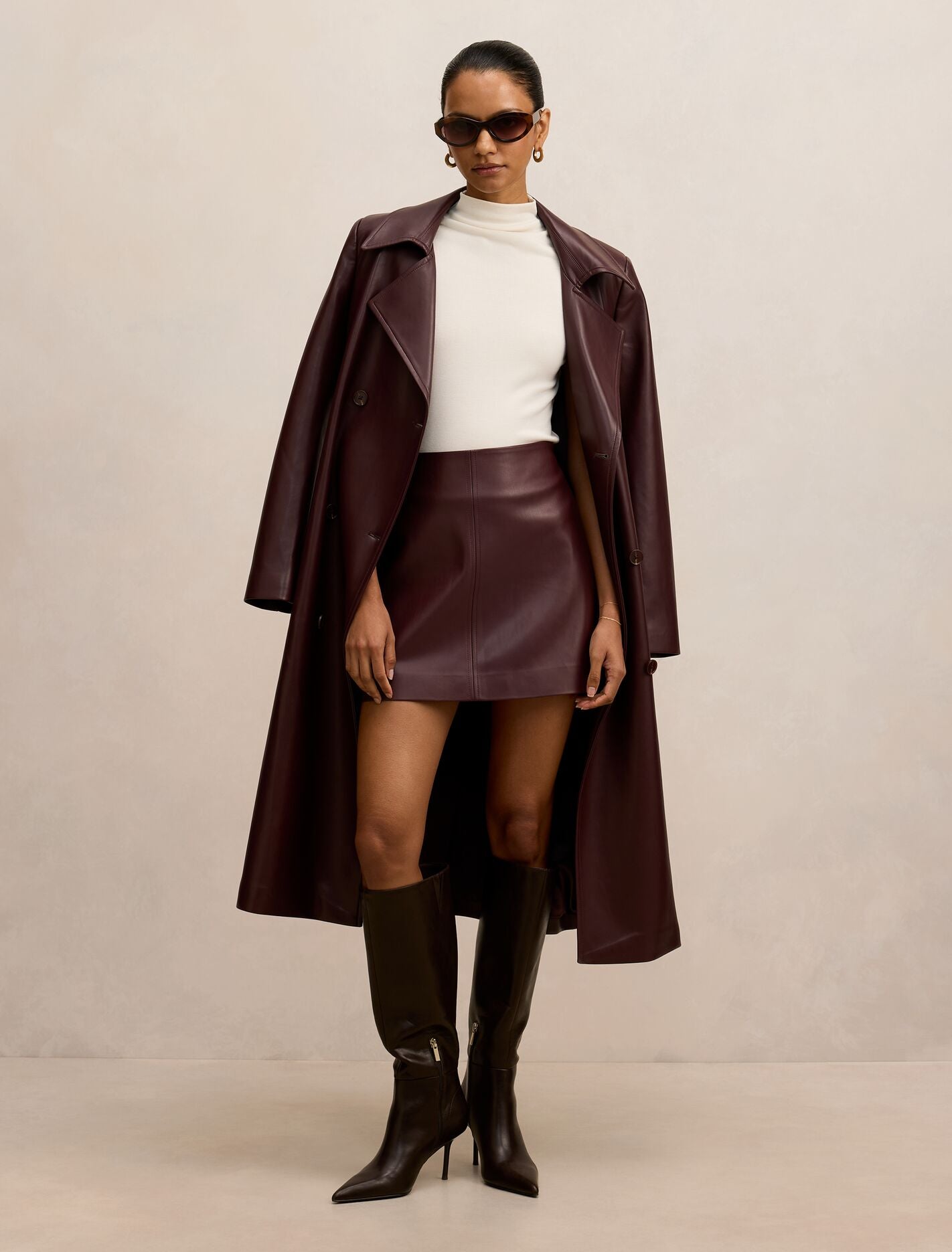 Sabina Petite Pu Trench Coat Forever New