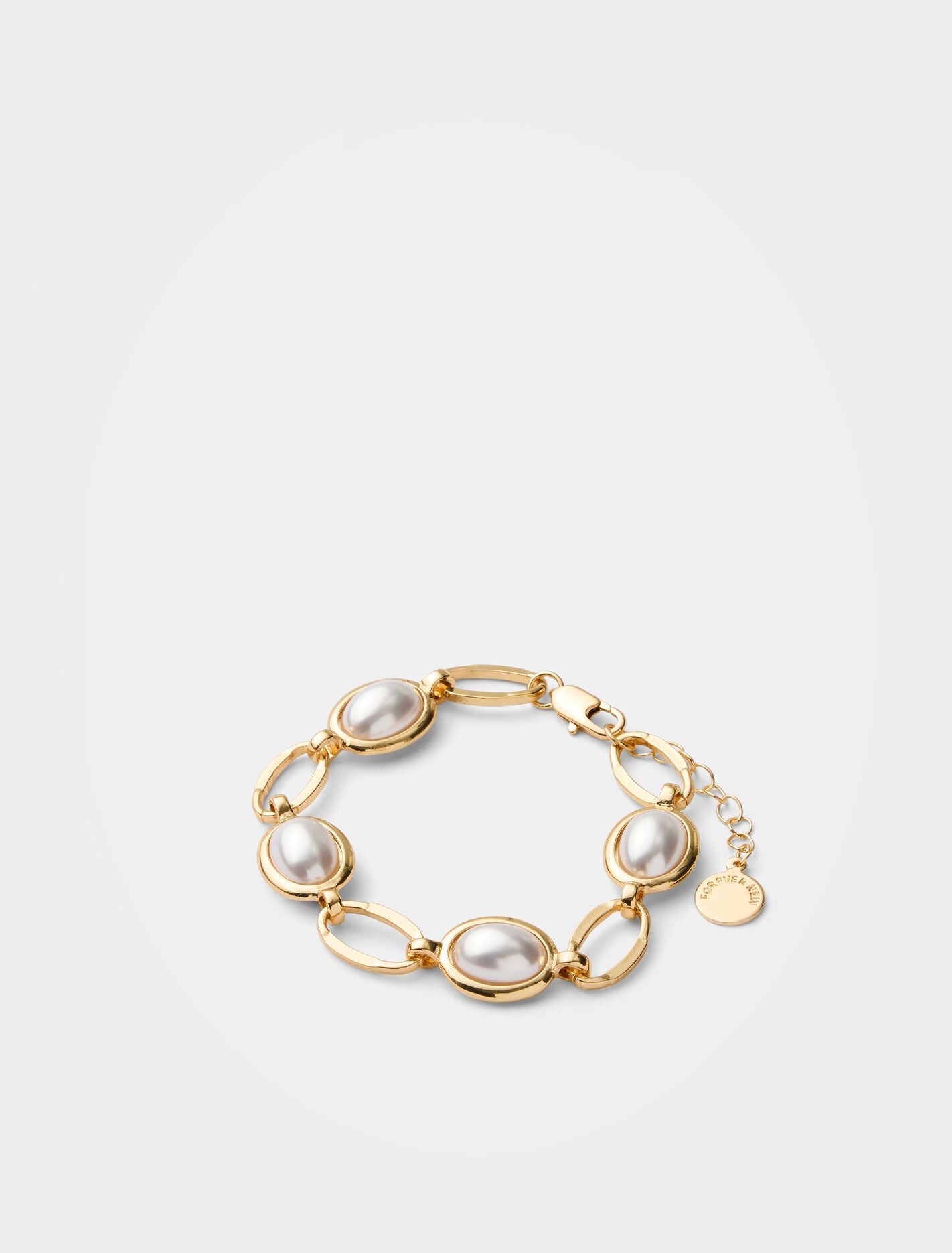 Signature Oaklyn Oval Stone Bracelet 0 Gold Ivory Forever New