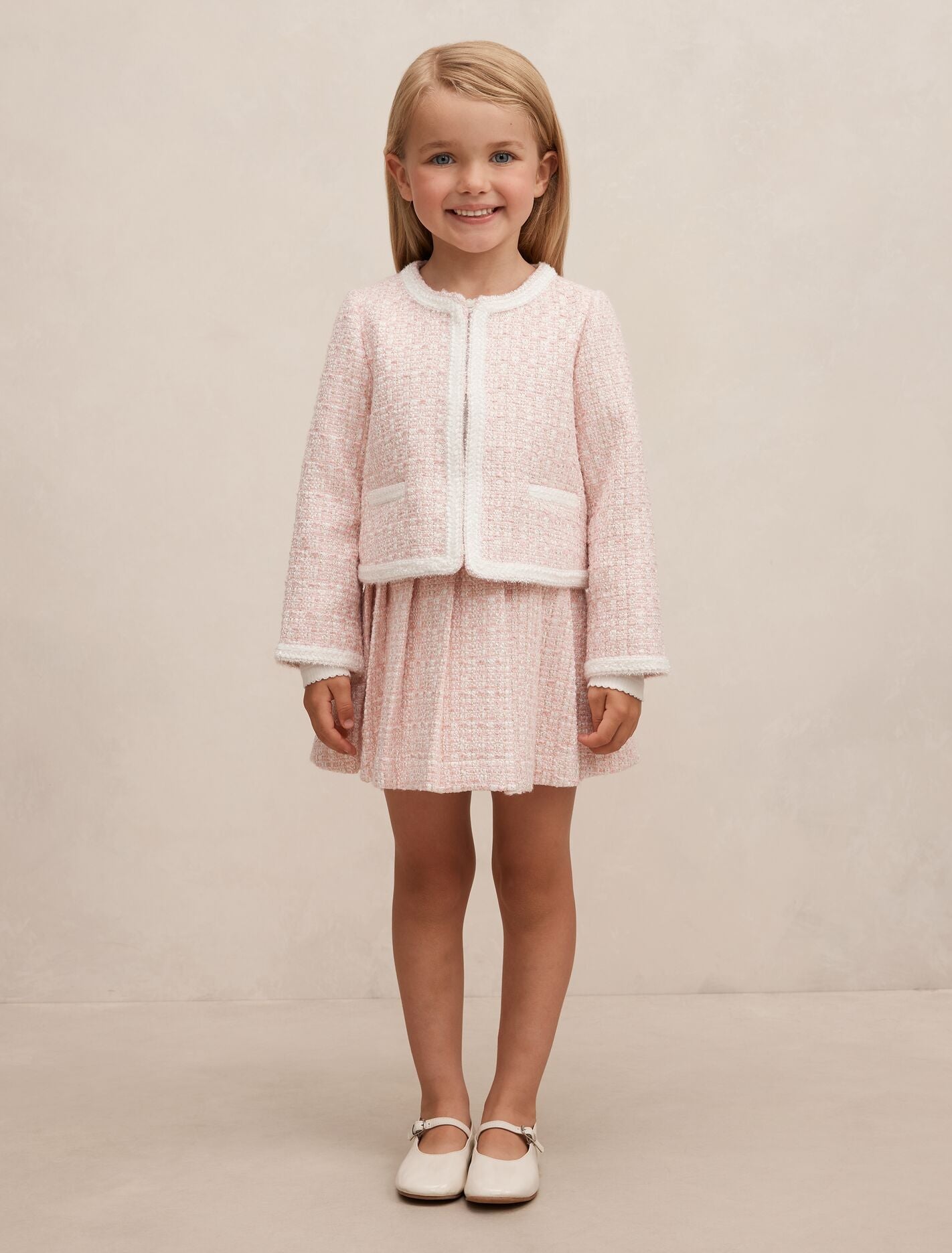 Audrey Girls Pleated Tweed Skirt Forever New