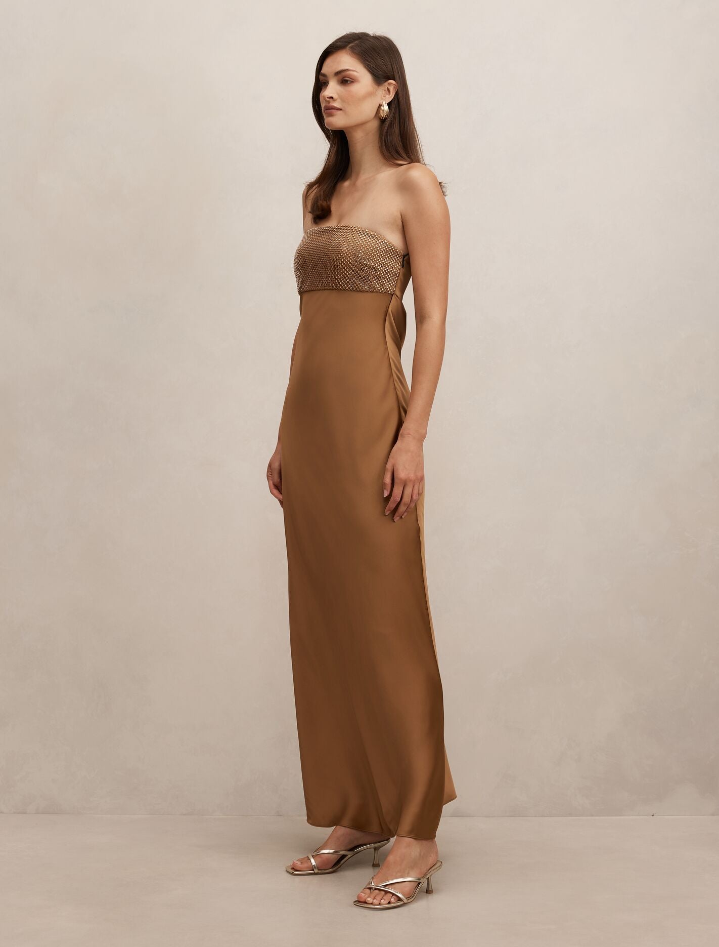 Amina Embellished Satin Maxi Dress Forever New