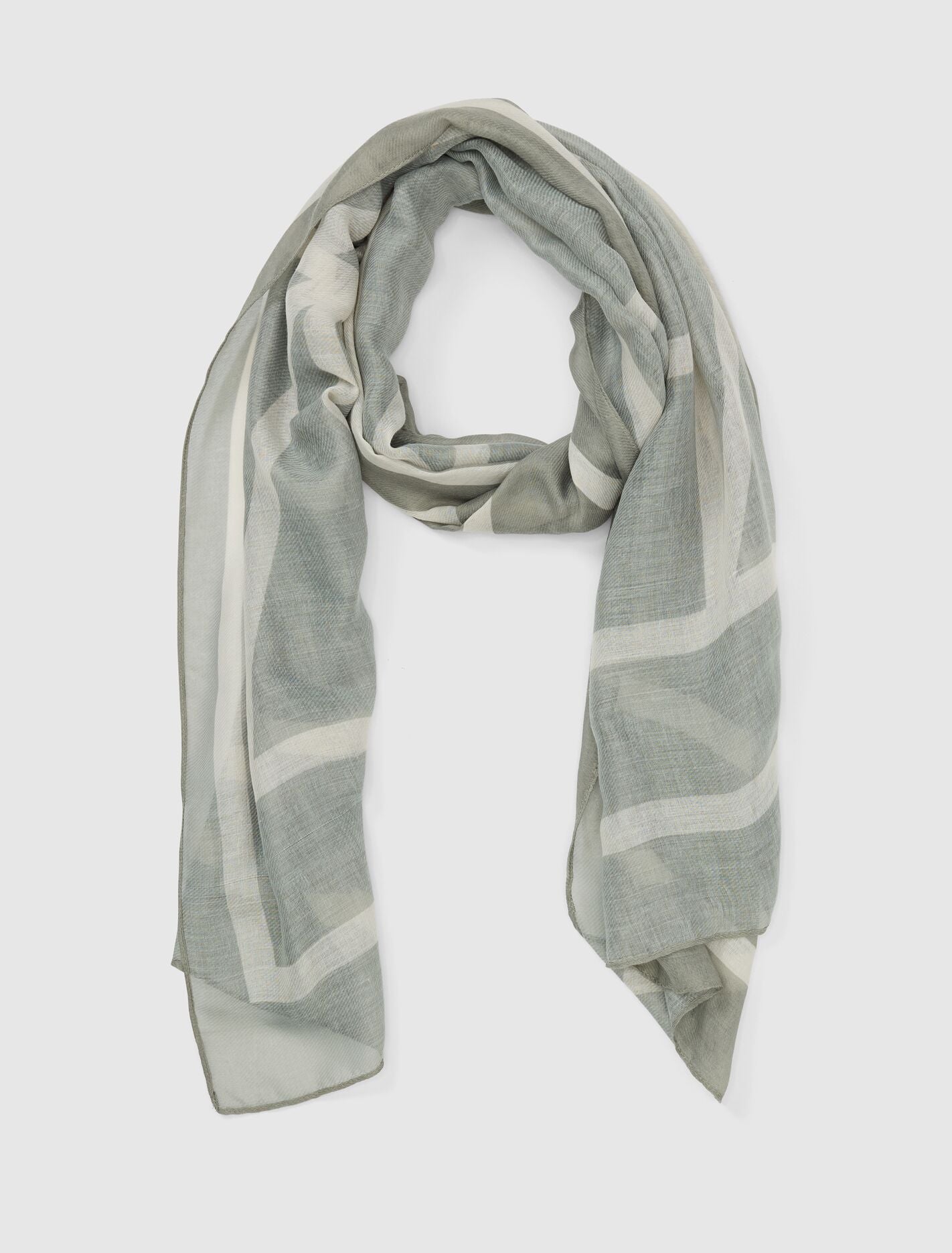Immy Geo Print Scarf 0 Sage Ivory Forever New