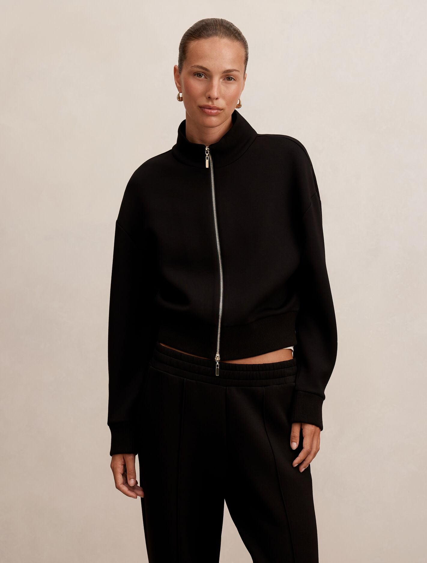 Hannah Zip Lounge Jacket Black Forever New