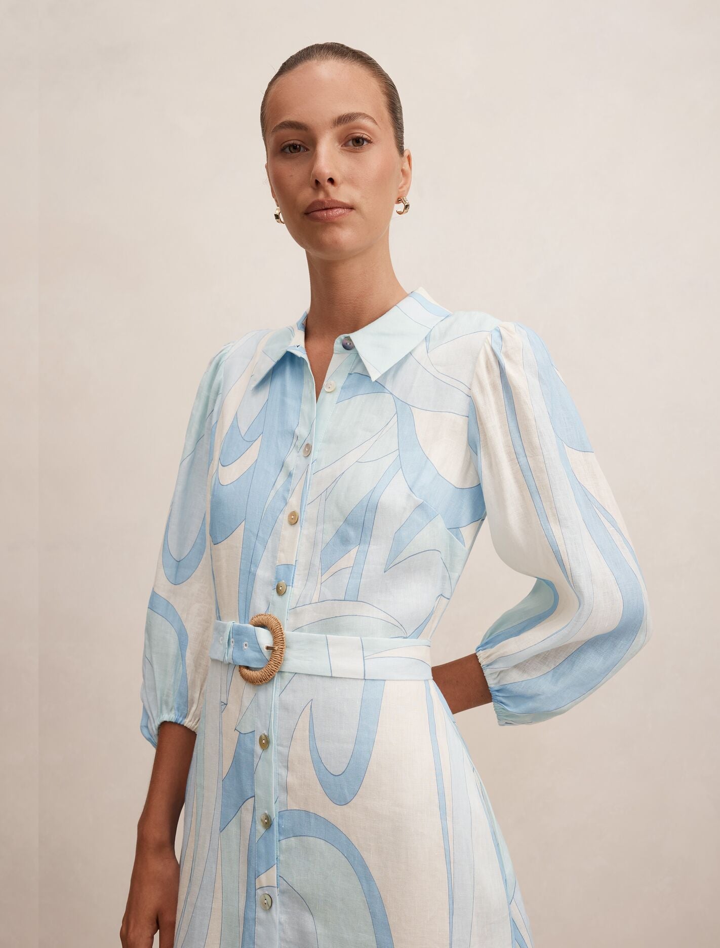 Fia Printed Shirt Midi Dress Forever New