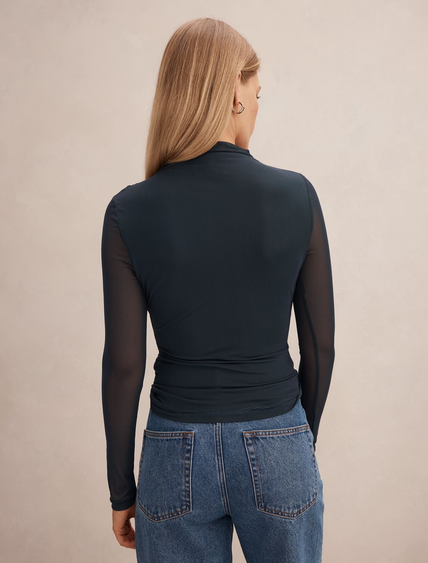 Charlotte High Neck Long Sleeve Top Forever New