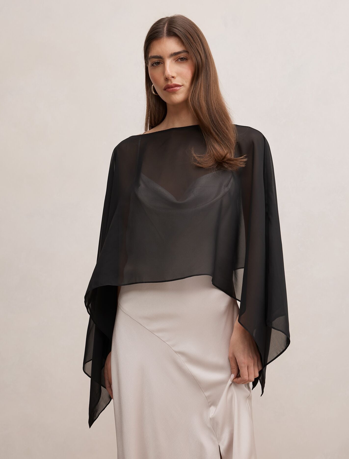 Arianna Chiffon Cape 0 Black Forever New