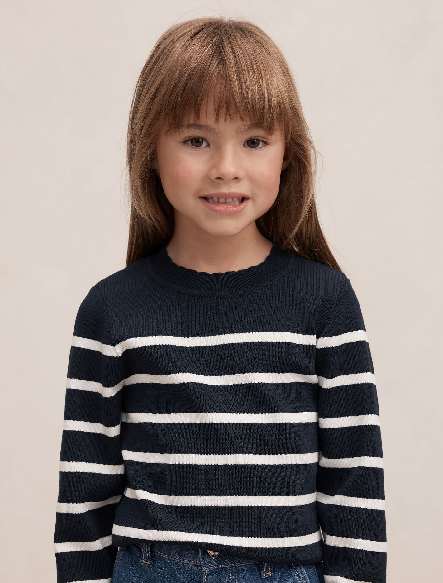 Freya Girls Scallop Knit Stripe Top Forever New