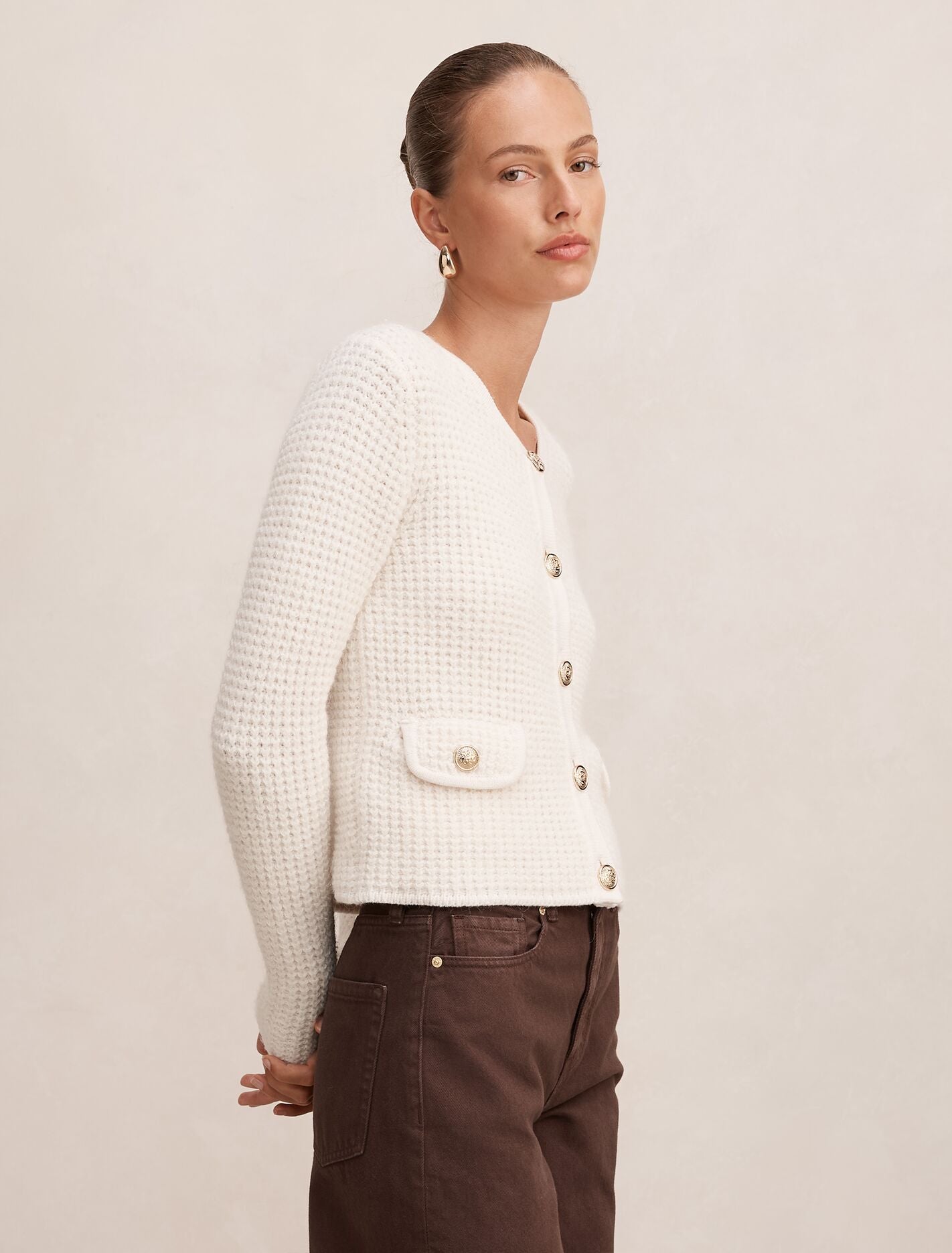 Celine Fluffy Stitch Cardigan Forever New