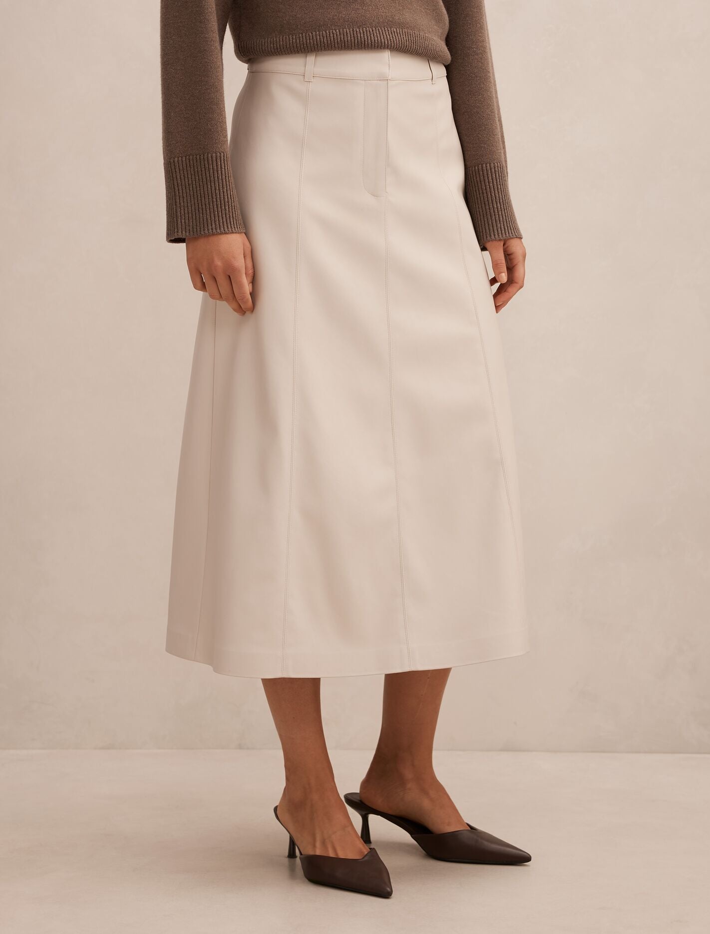 Isla Vegan Leather Midi Skirt Forever New