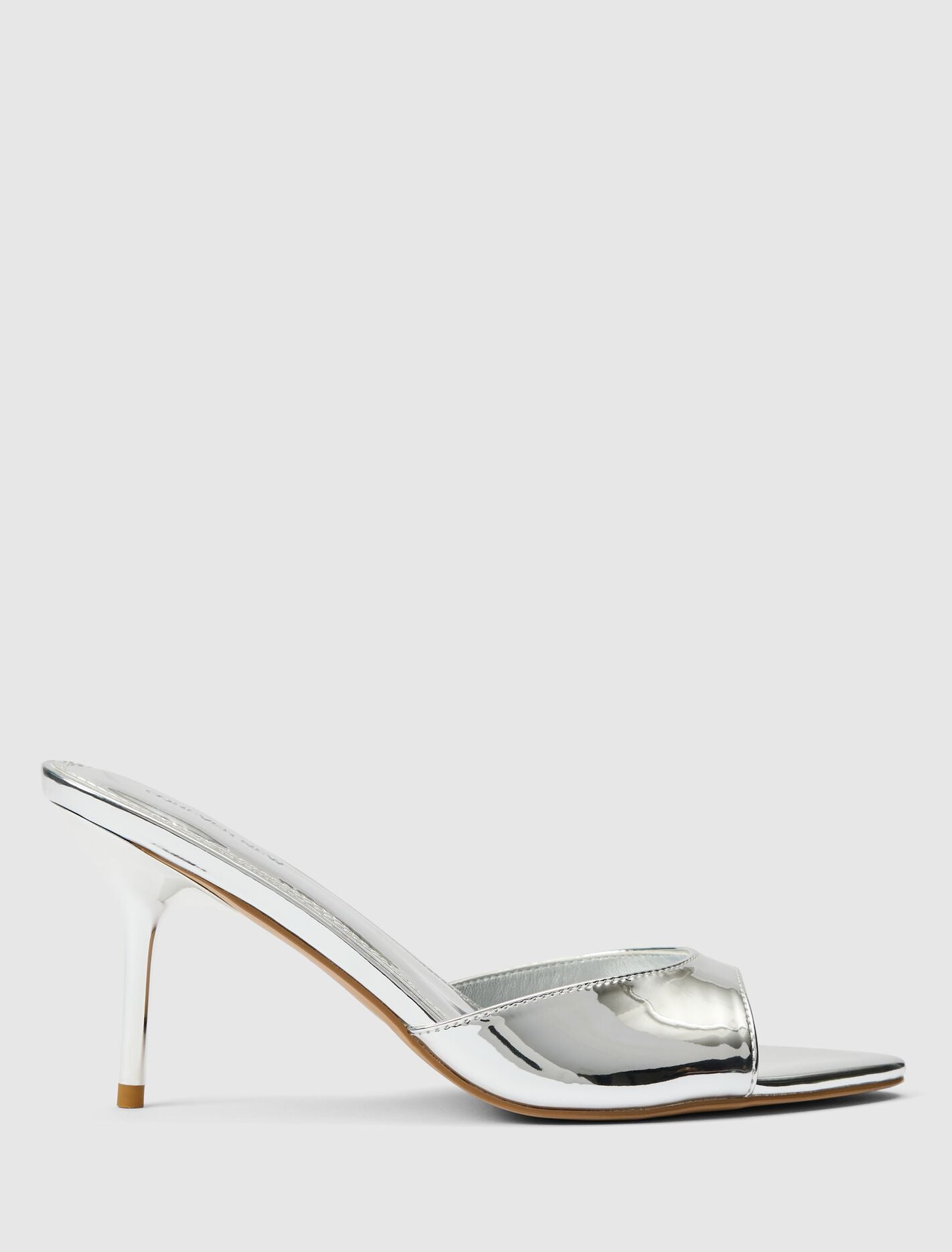 Poppy Pointed Toe Mule Heel Silver Forever New