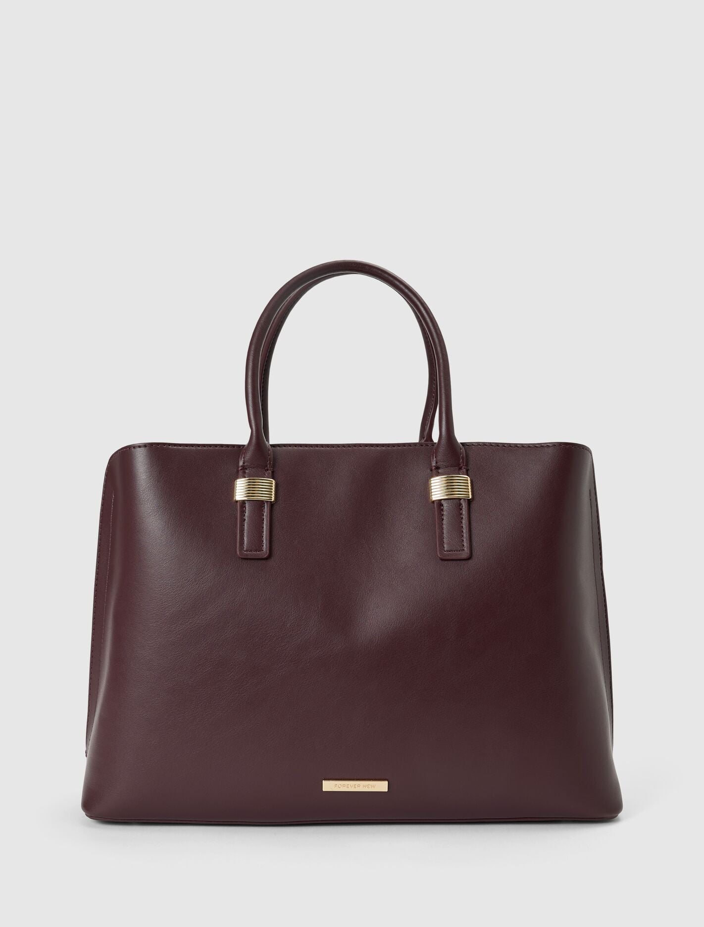 Kate Laptop Metal Detail Tote Bag 0 Vintage Merlot Forever New