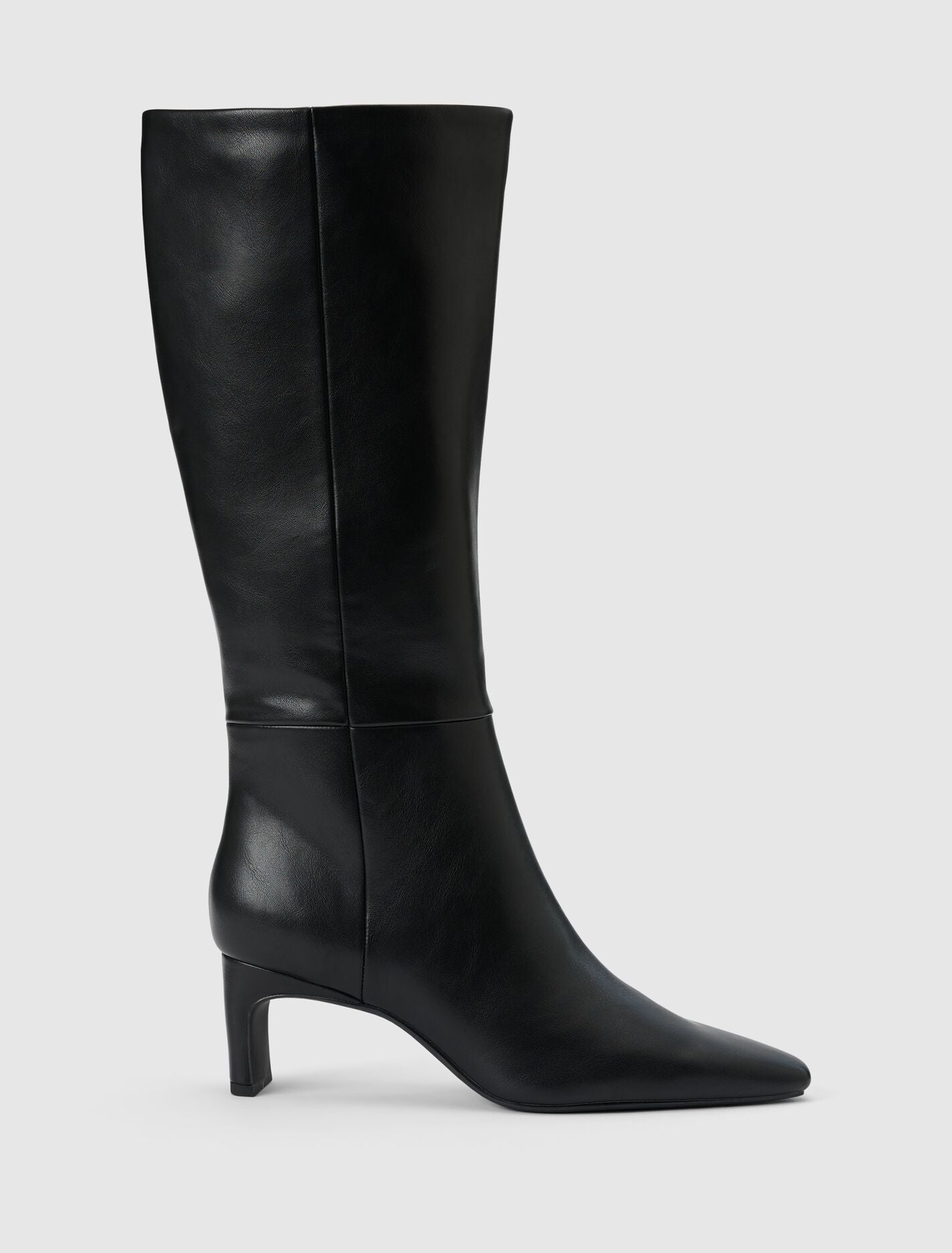 Callie Knee Length Chisel Toe Boot Black Forever New