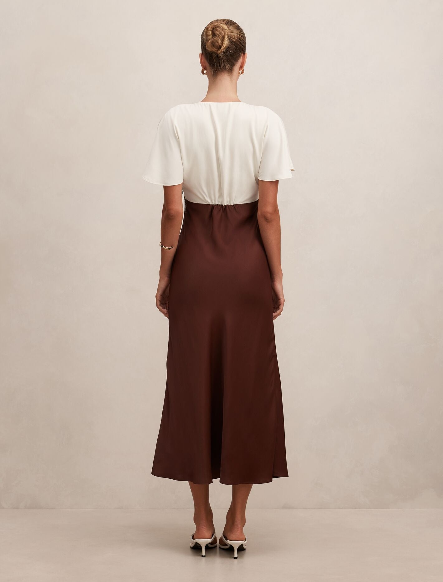 Julia Flutter Sleeve Satin Lace Midi Dress Forever New