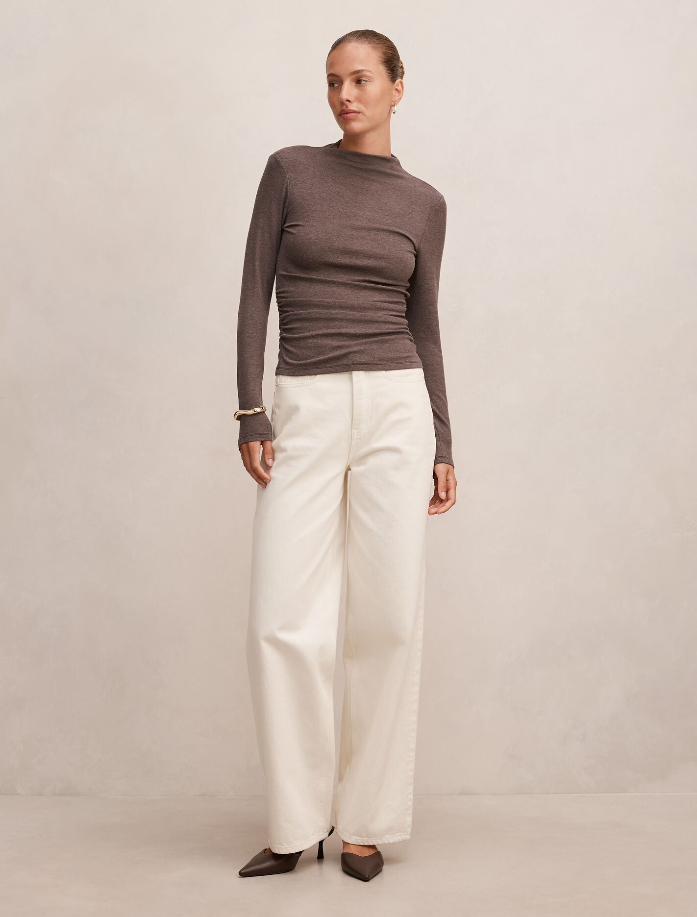 Josette Mock Neck Long Sleeve Top Forever New