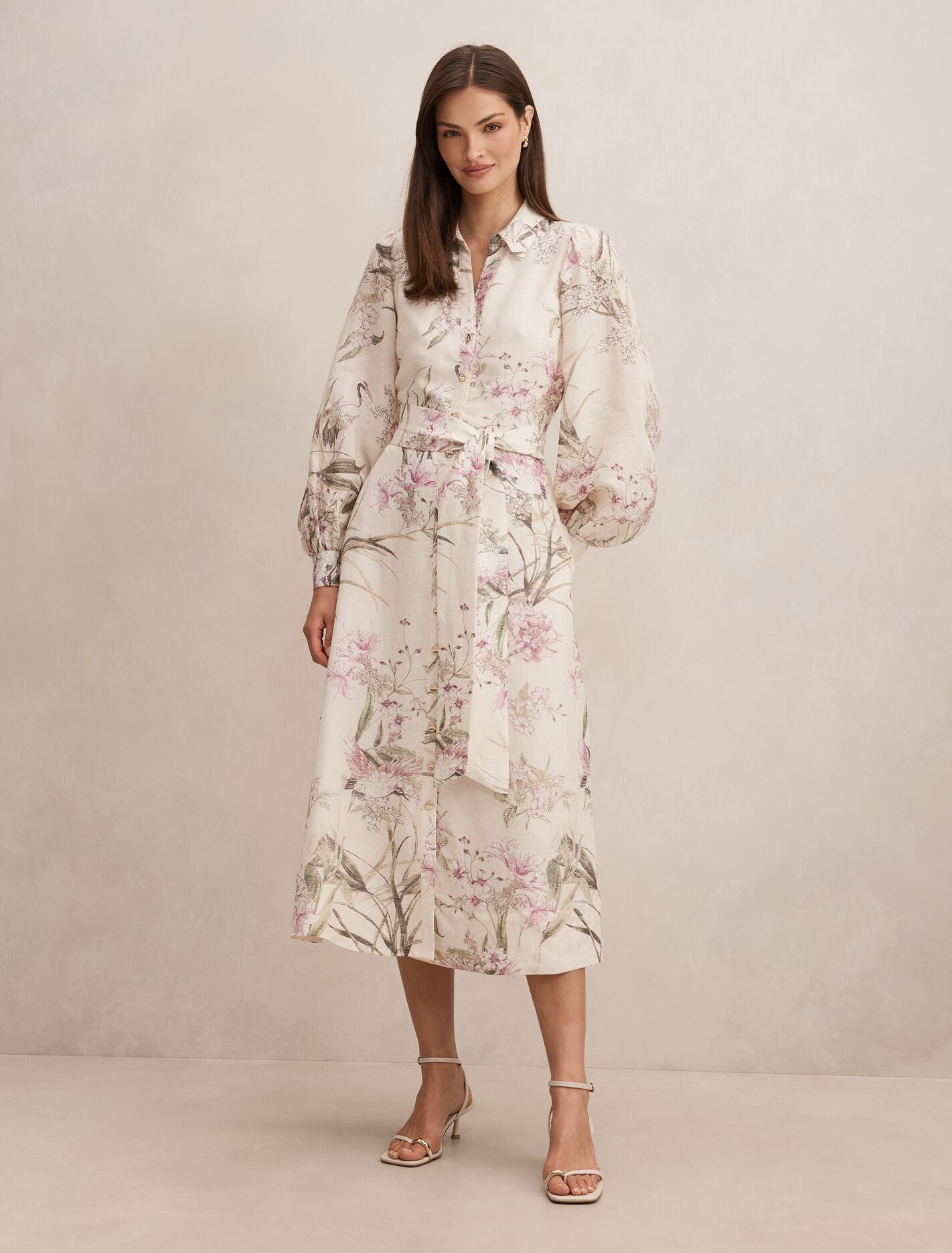 Hazel Shirt Midi Dress Petalbrook Floral Forever New