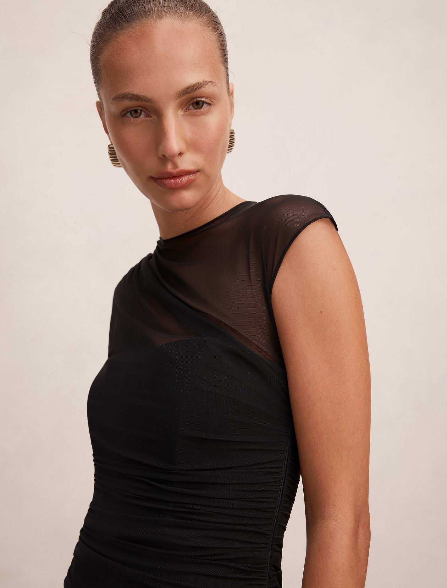 Eadie Sheer Cap Sleeve Midi Dress Forever New