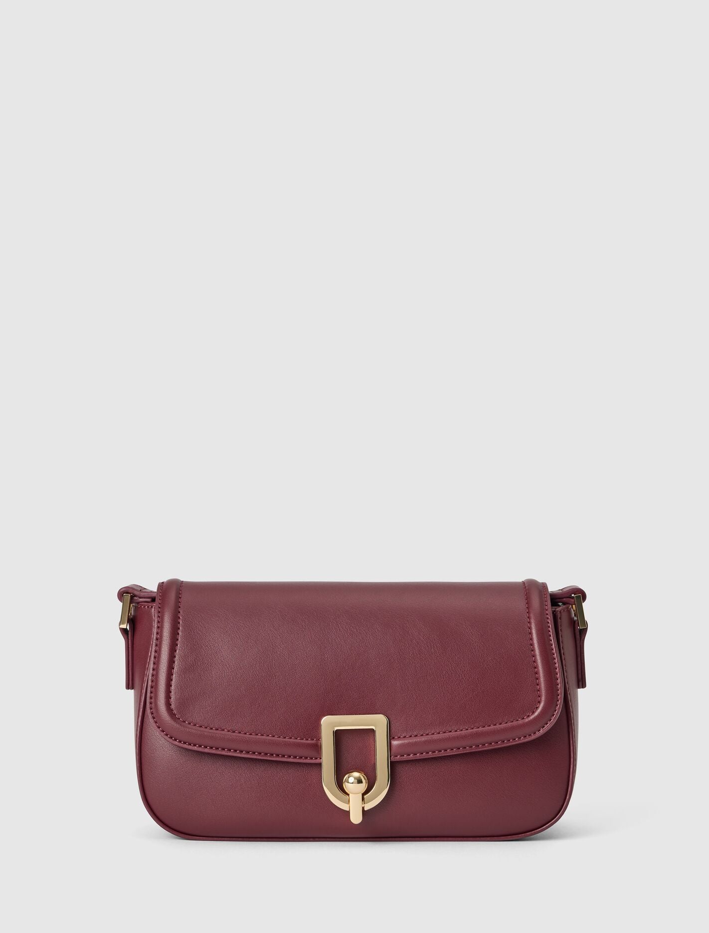 Carly Curve Lock Shoulder Bag 0 Burgundy Forever New