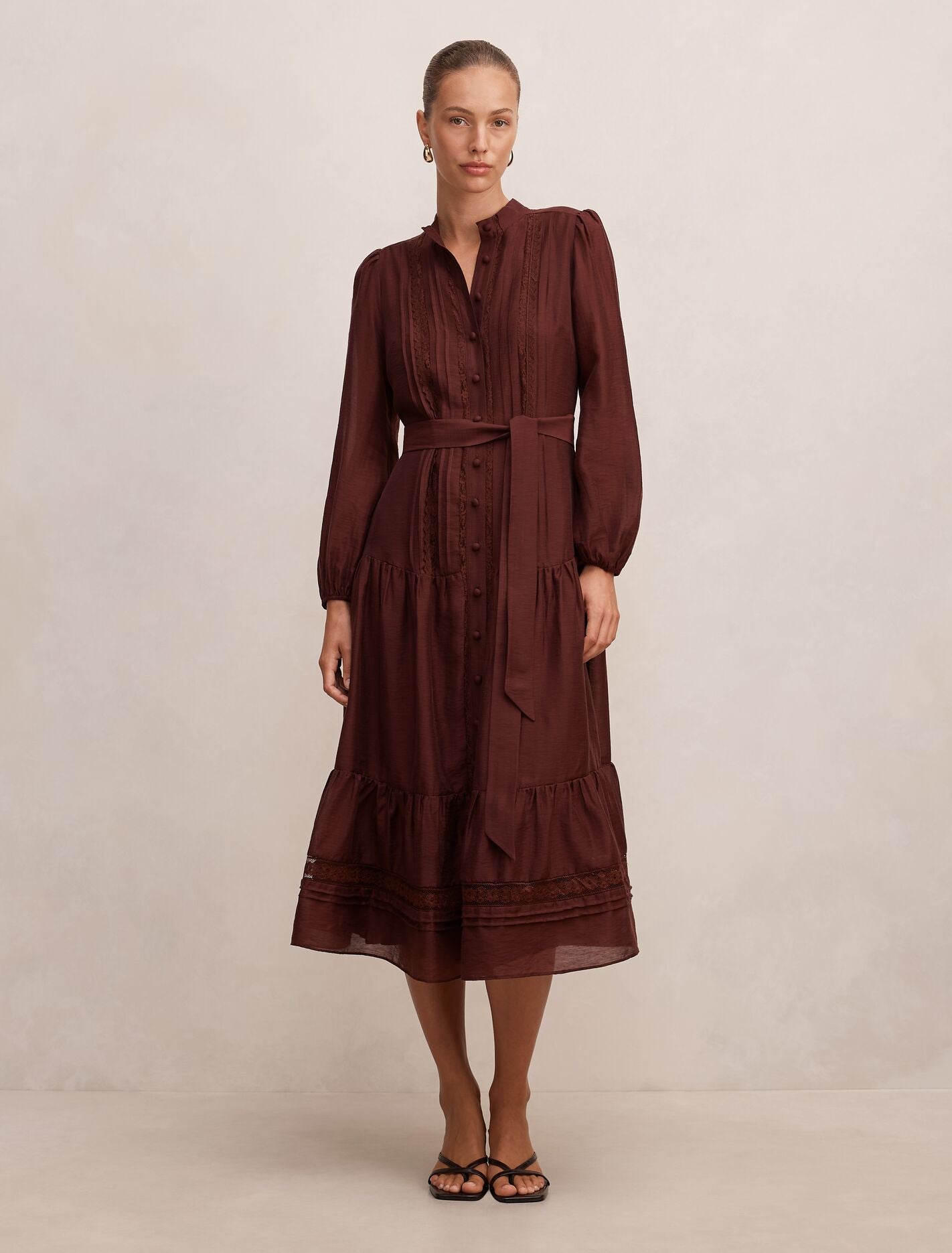 Rachel Lace Trim Midi Dress Forever New