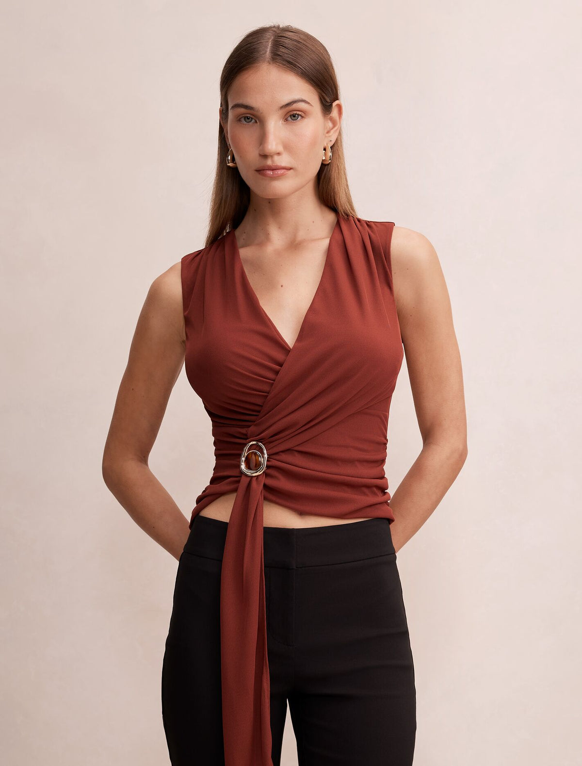 Candice Hardware Wrap Top Forever New