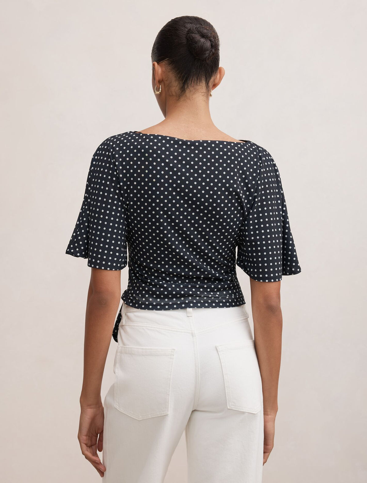 Paige Flutter Sleeve Tie Back Top Forever New