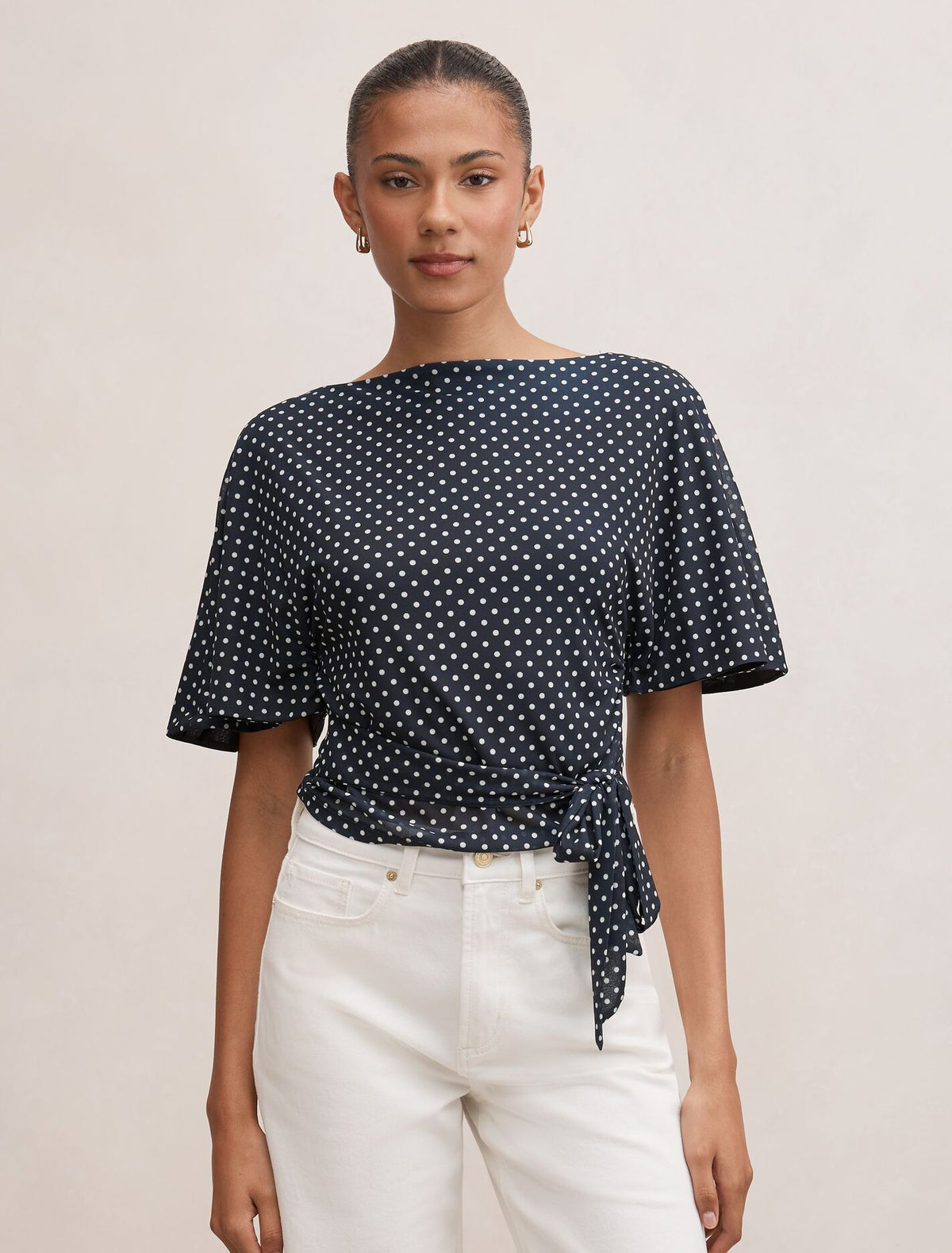 Paige Flutter Sleeve Tie Back Top Newton Spot Forever New