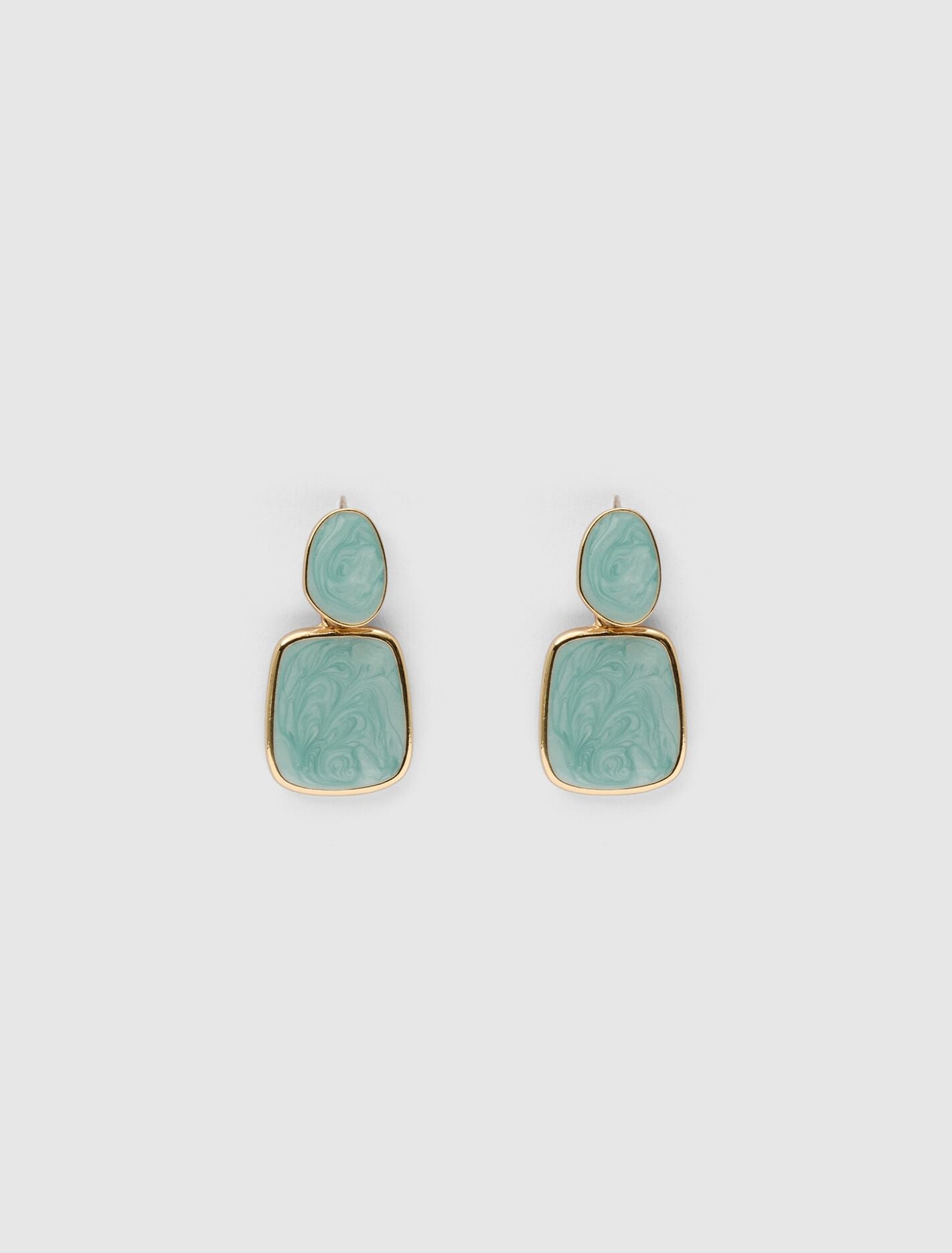 Elley Enamel Drop Earrings 0 Duck Egg Gold Forever New