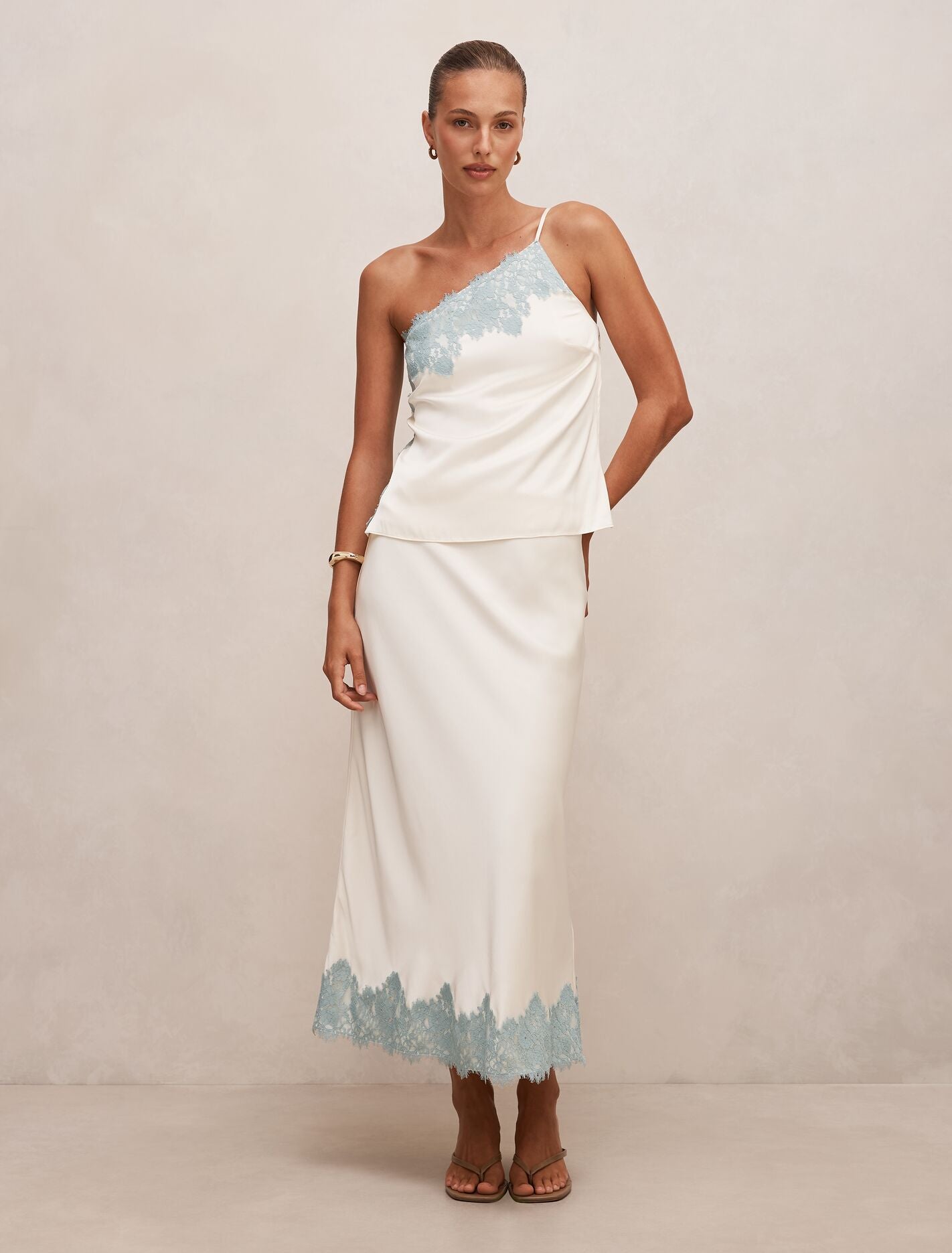 Adele Lace Trim Midi Skirt Forever New