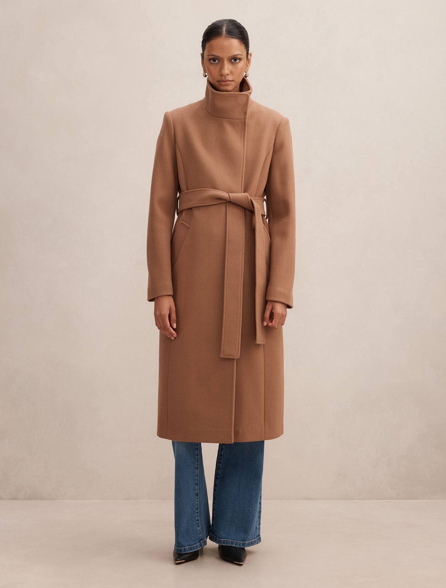 Phoebe Petite Funnel Neck Coat Forever New