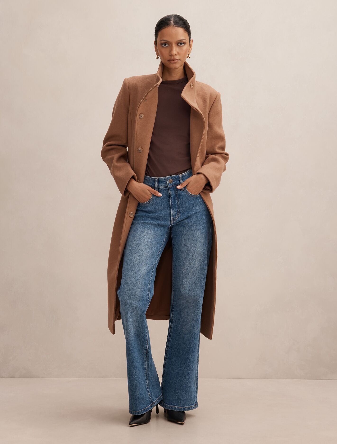 Phoebe Petite Funnel Neck Coat Forever New