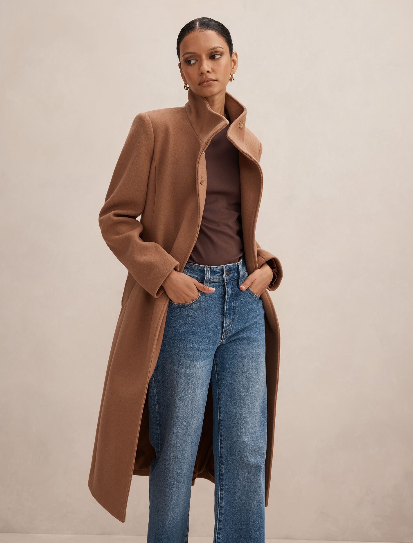 Phoebe Petite Funnel Neck Coat Forever New