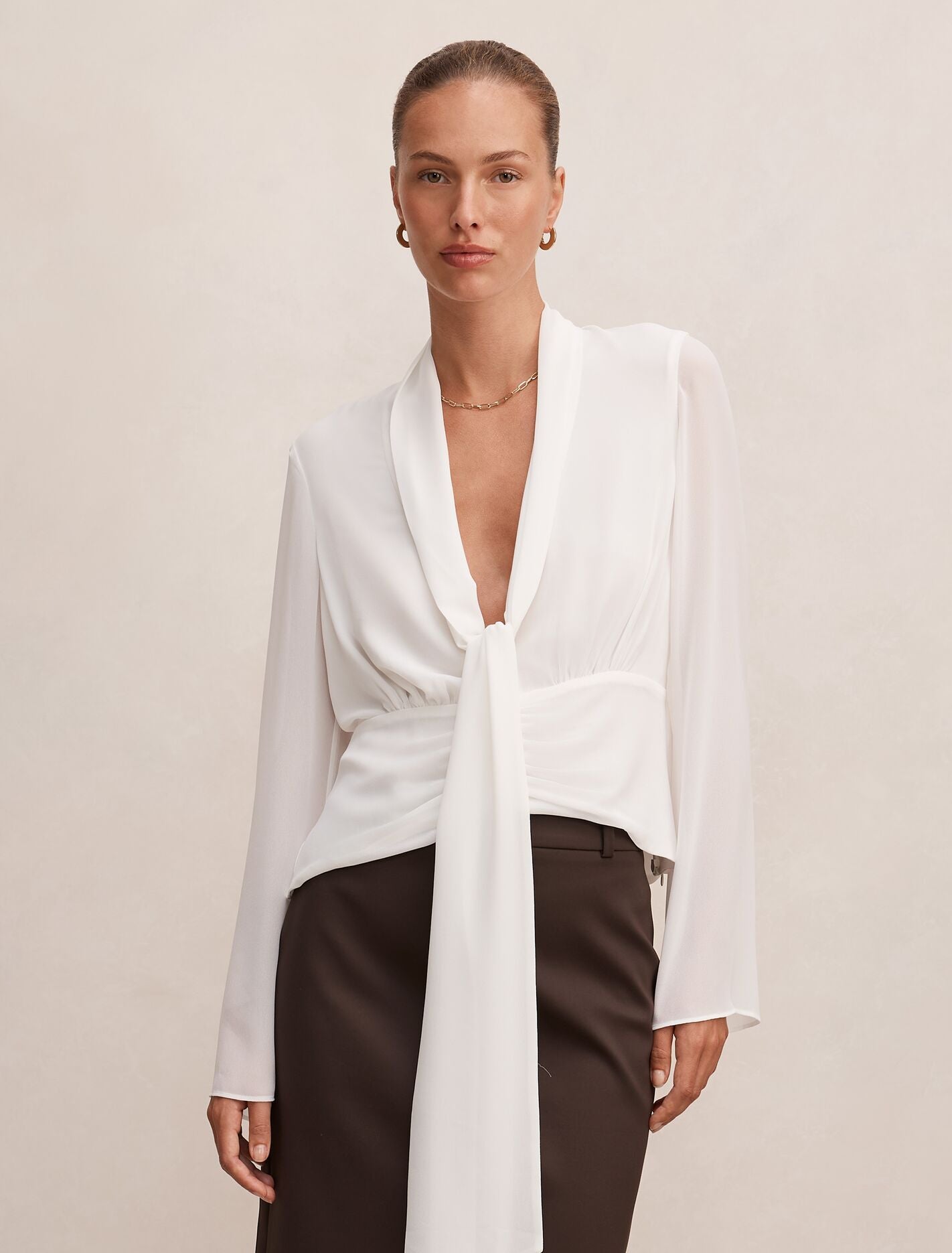 Luna Tie Front Blouse Tbc Colour Forever New