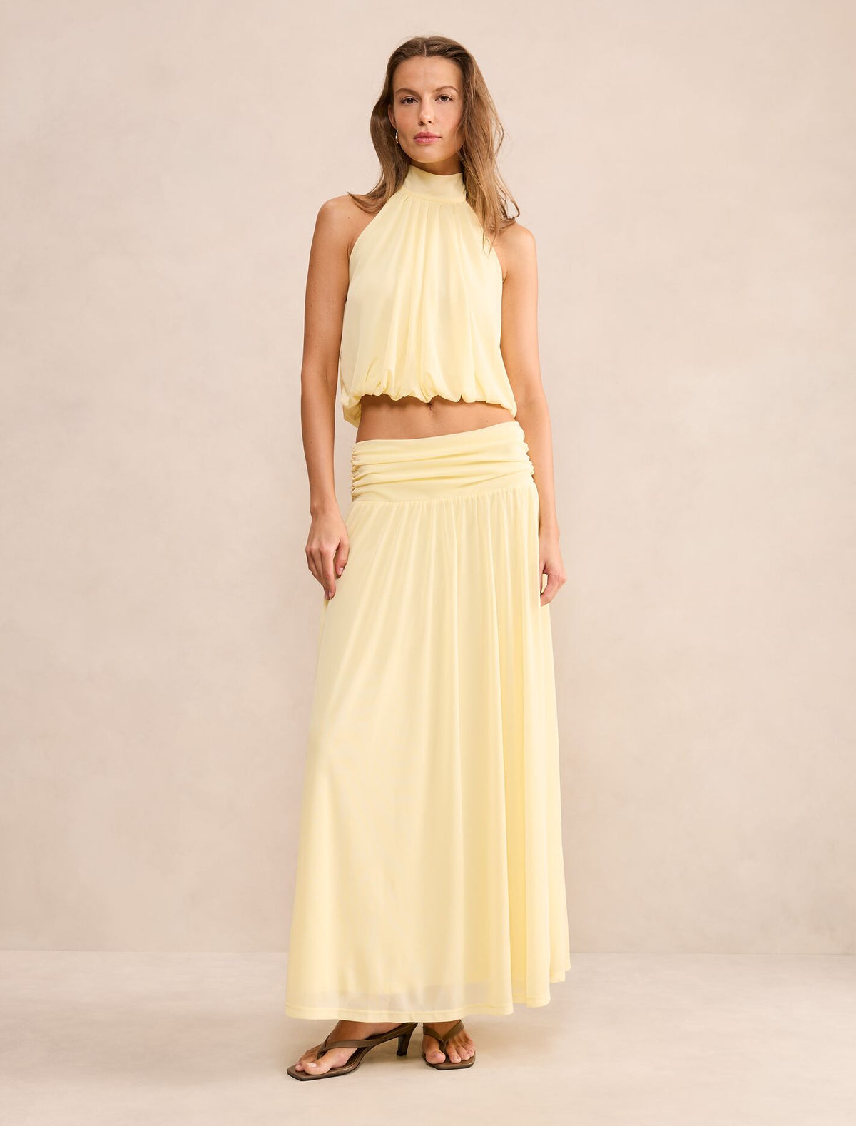 Layne Bubble Waist Halter Top Forever New