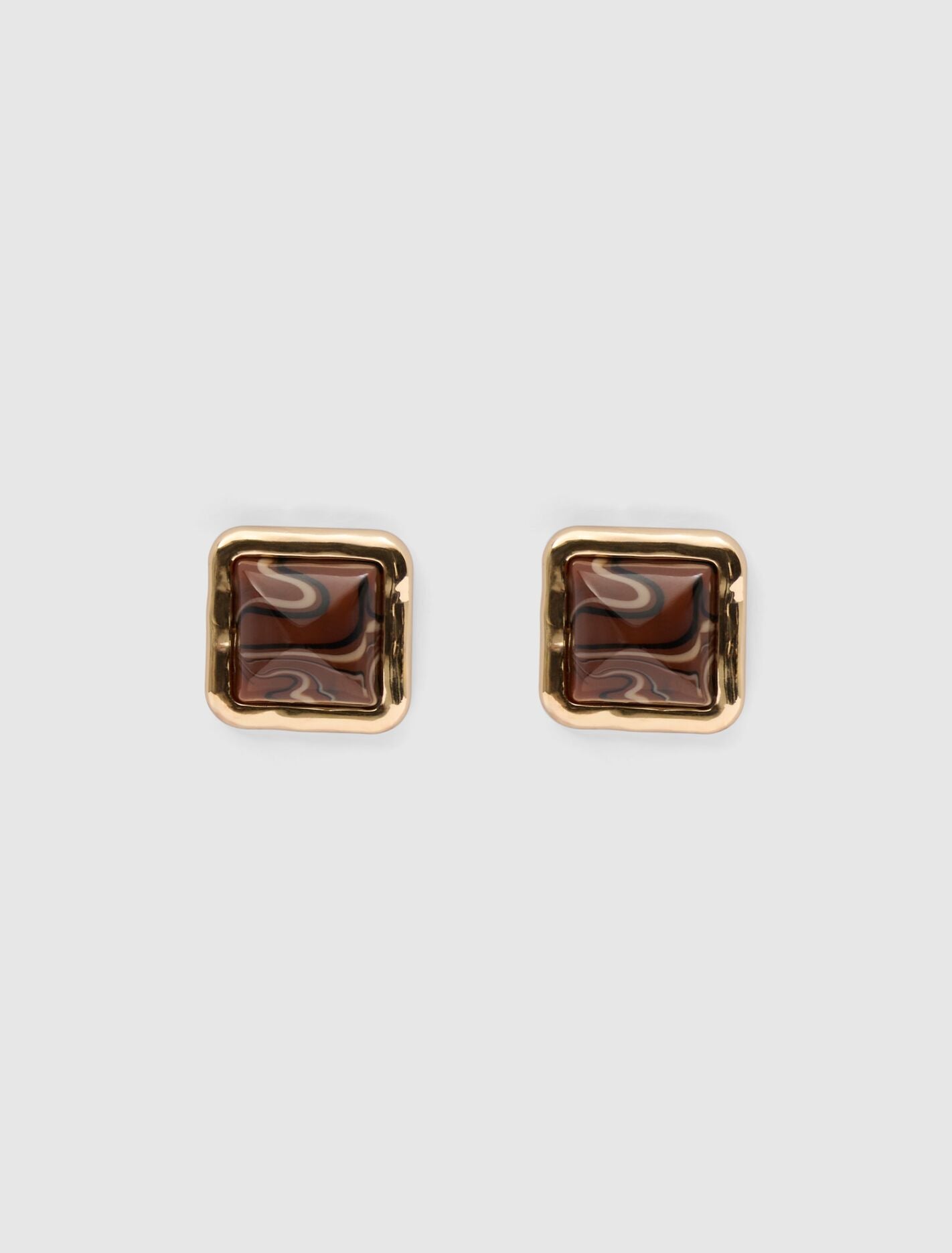 Signature Suki Square Stud Earrings 0 Merlot Gold Forever New