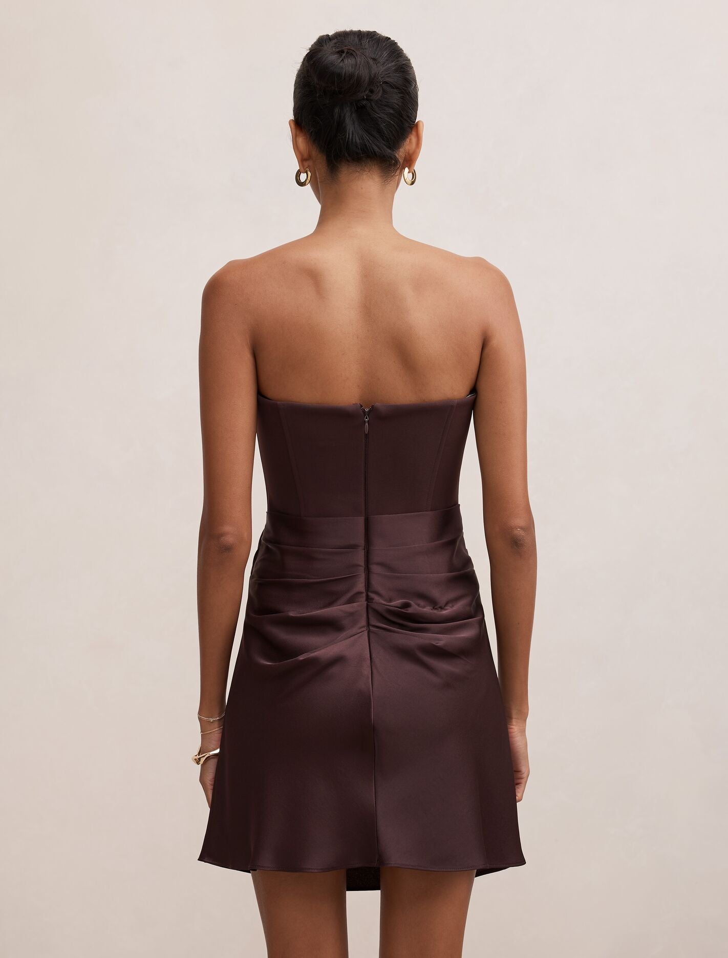 Isra Petite Drape Strapless Mini Dress
