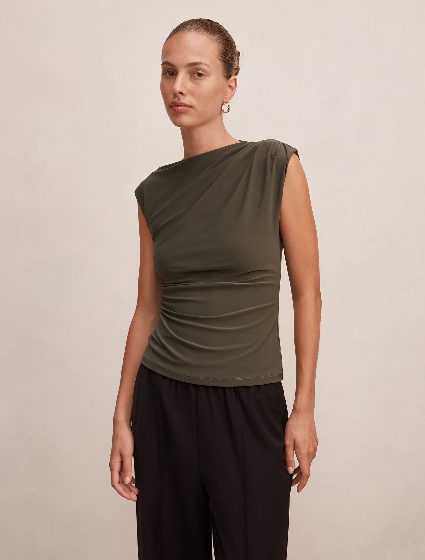 Logan Asym Shoulder Top Forest Night Forever New