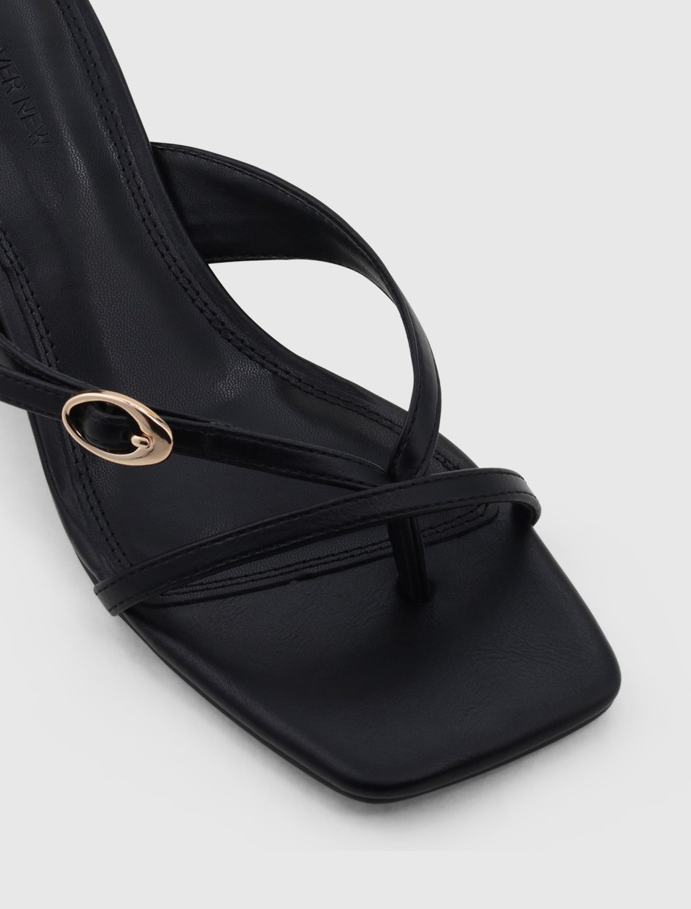 Belinda Buckle Detail Thong Heeled Sandal Forever New
