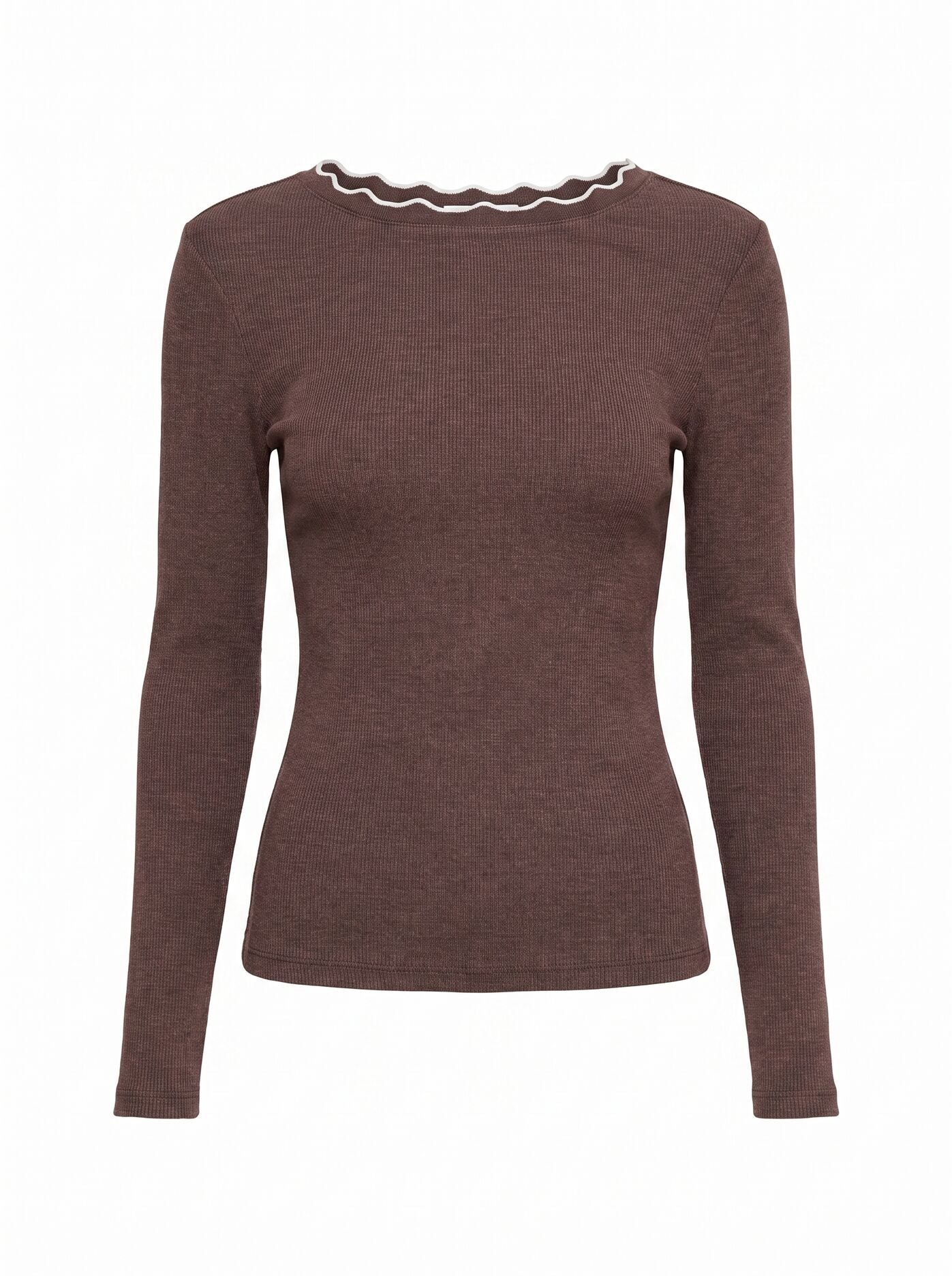 Rebecca Scallop Long Sleeve Top Forever New
