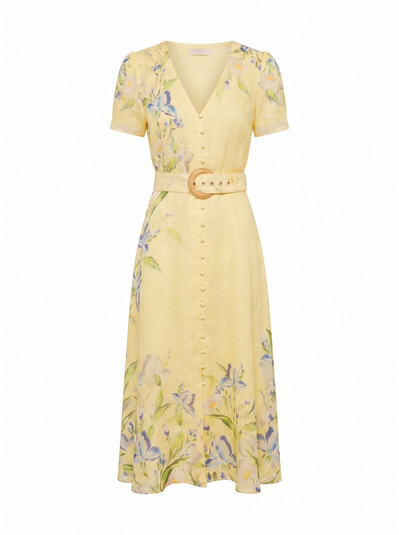 Calissa V-Neck Short Sleeve Midi Dress