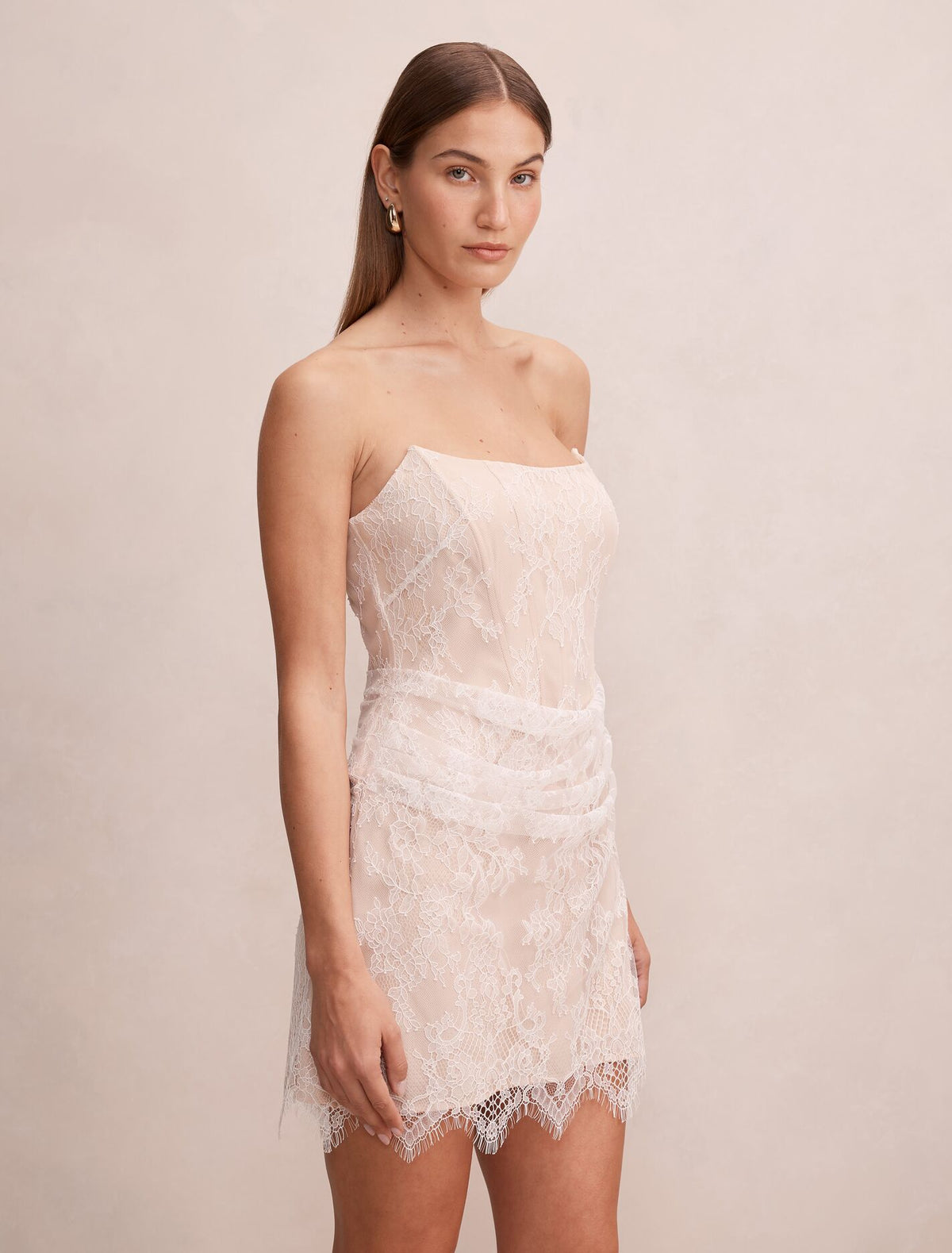 Brenna Corset Lace Mini Dress Forever New