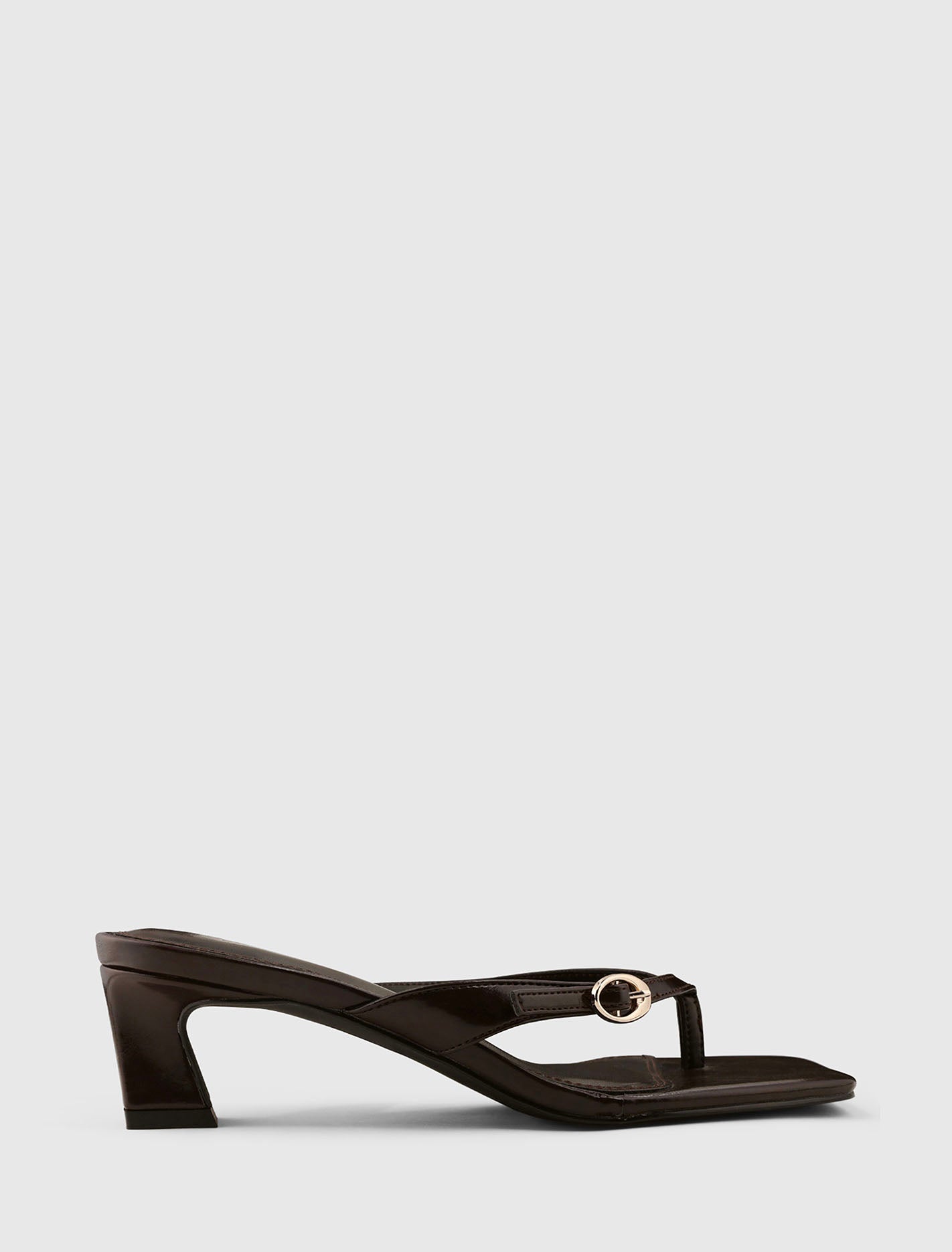 Belinda 2 Buckle Detail Thong Heeled Sandal