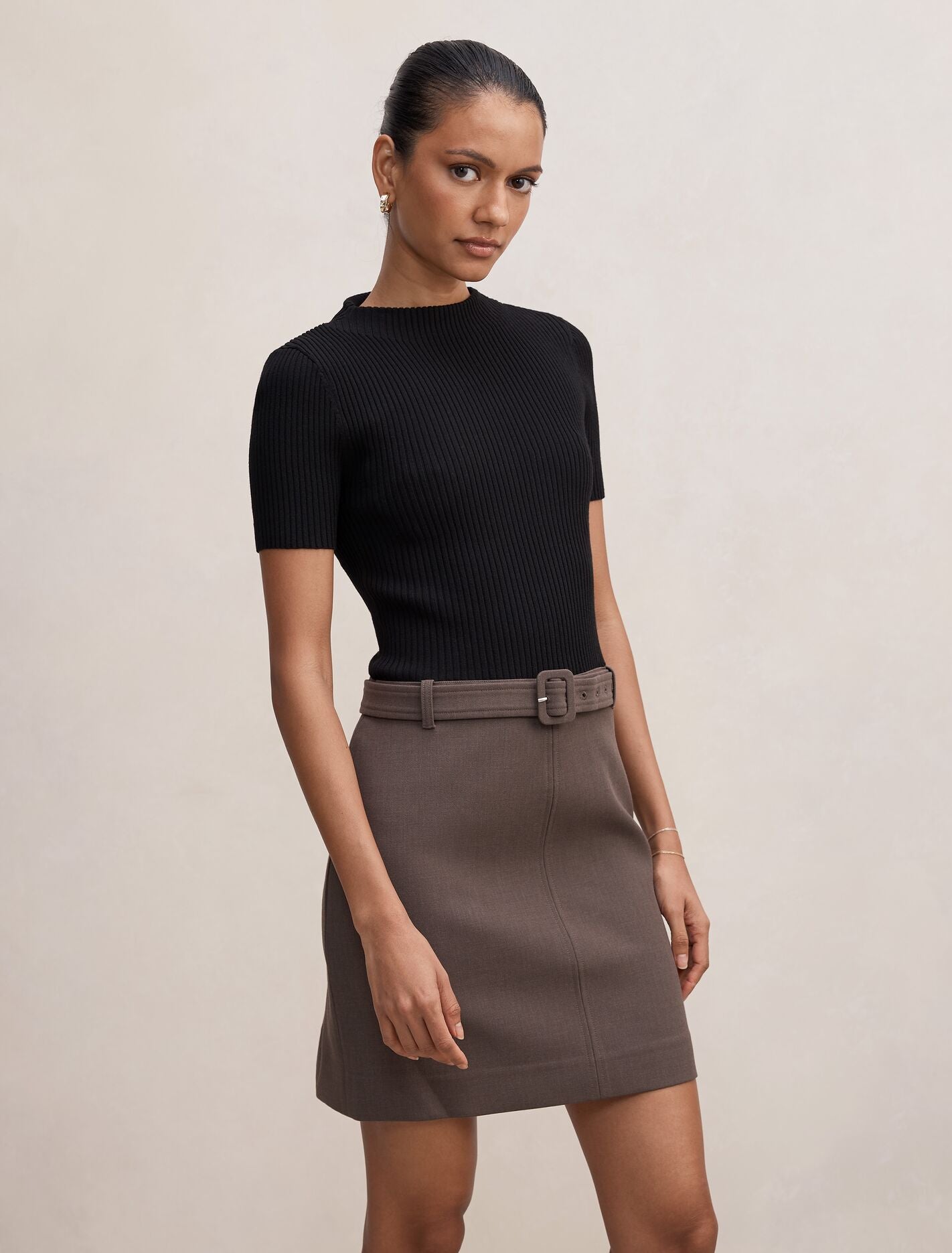 Maya Petite Woven Mixed Mini Dress Forever New