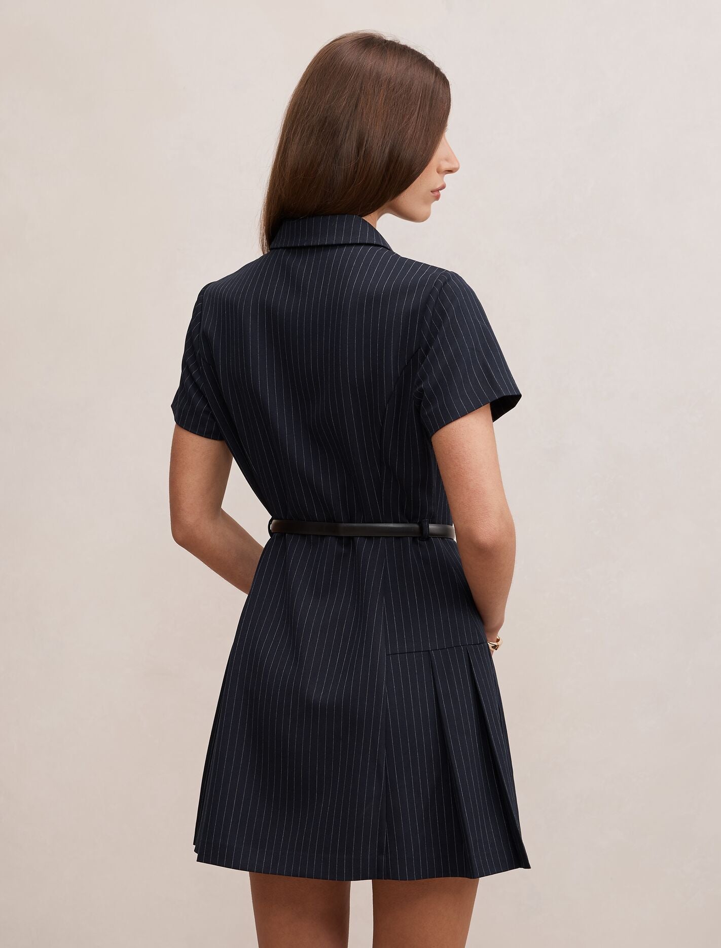 Gigi Pleated Button Down Mini Dress Forever New