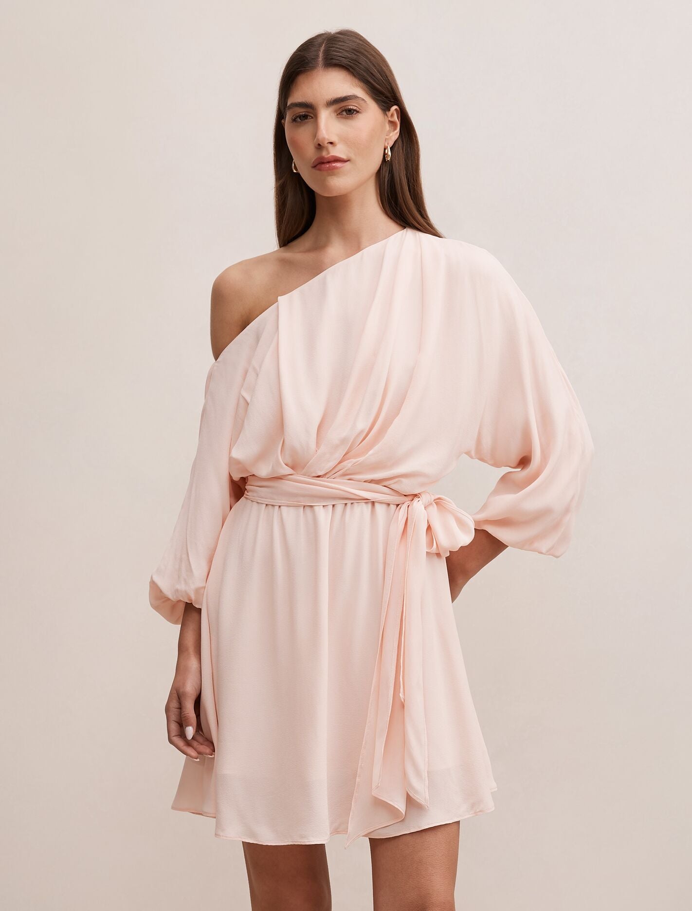 Samantha Tipped Draped Mini Dress Rosewater Forever New