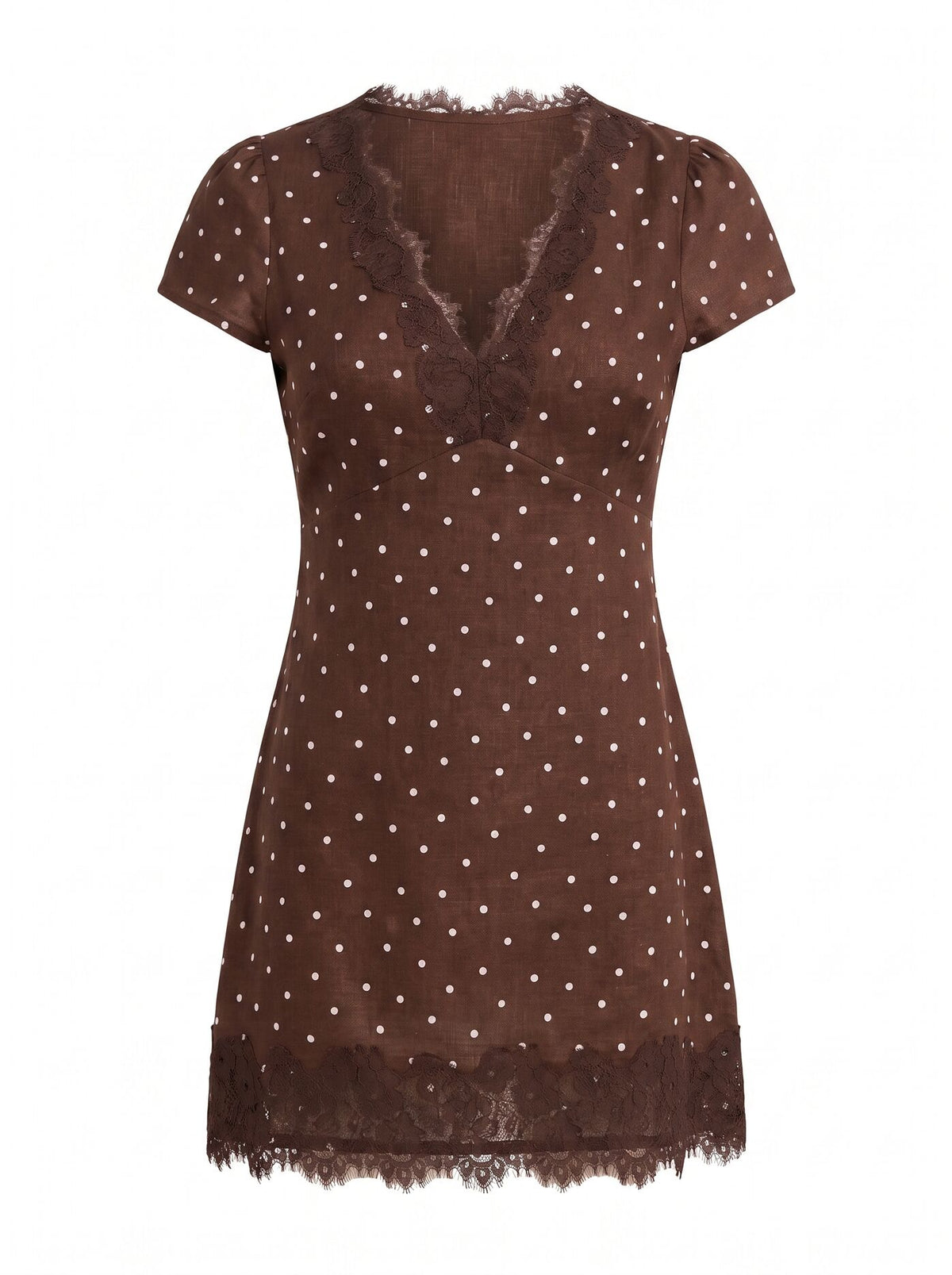 Lexi Lace Trim Linen Mini Dress Forever New