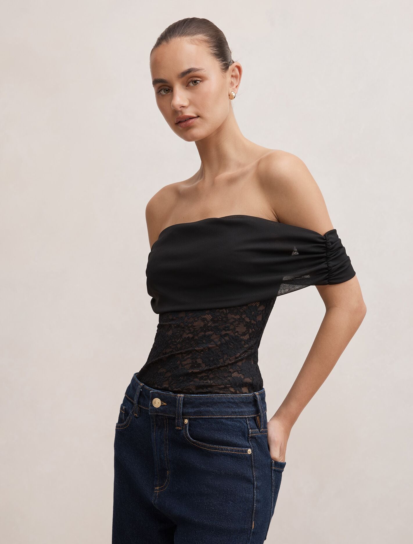 Lily Lace Bardot Top Forever New