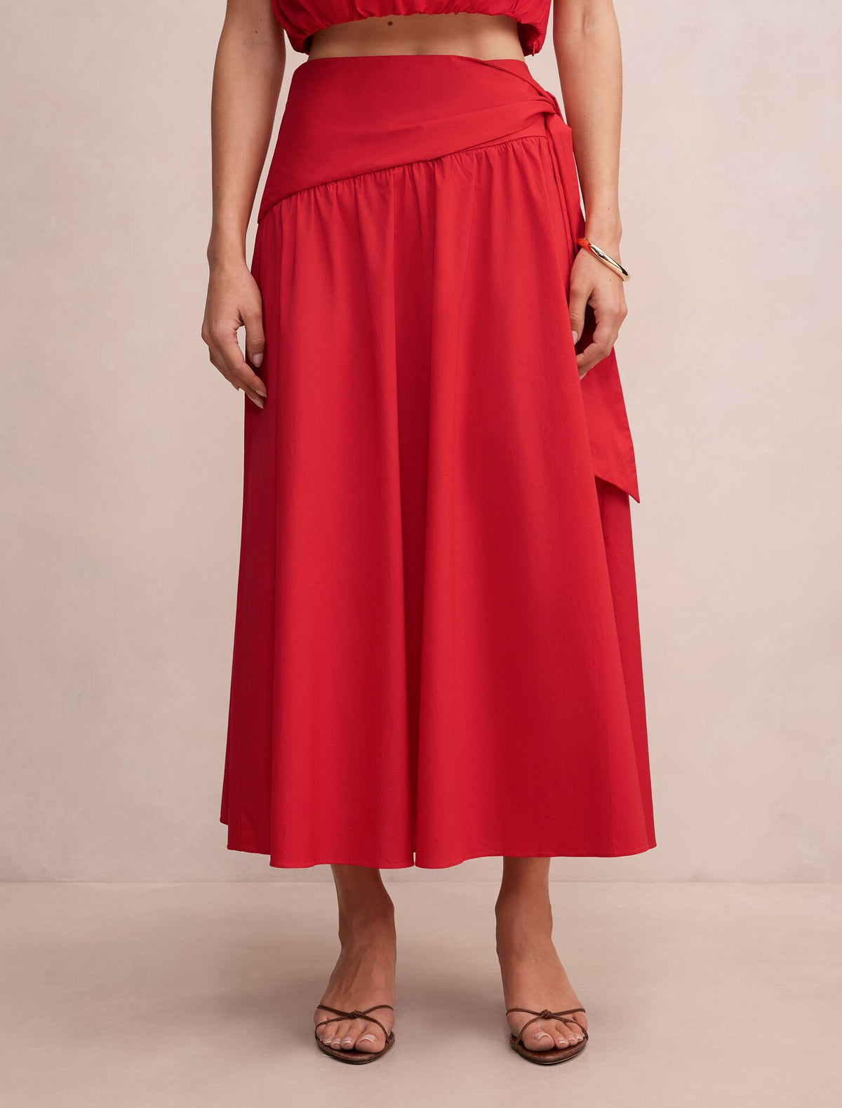 Daisy Tie Skirt Salsa Red Co-Ord Forever New