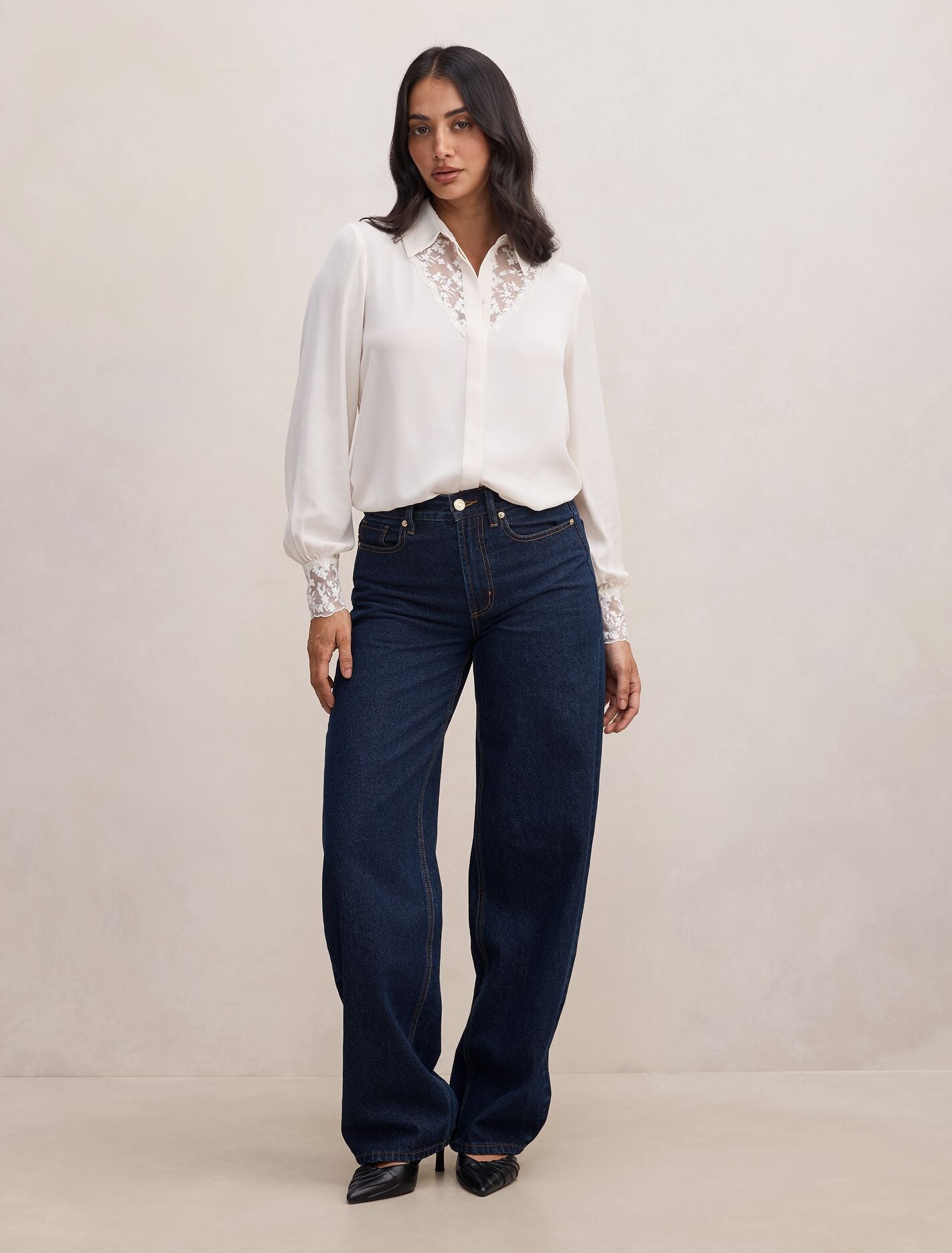 Hannah Lace Trim Shirt Forever New